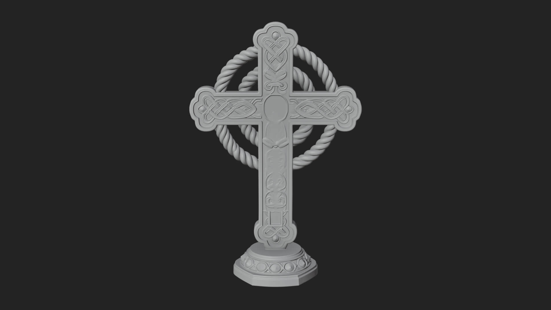 Gemmed Crucifix Cross Model Design 16 3D Print Model 3D Model