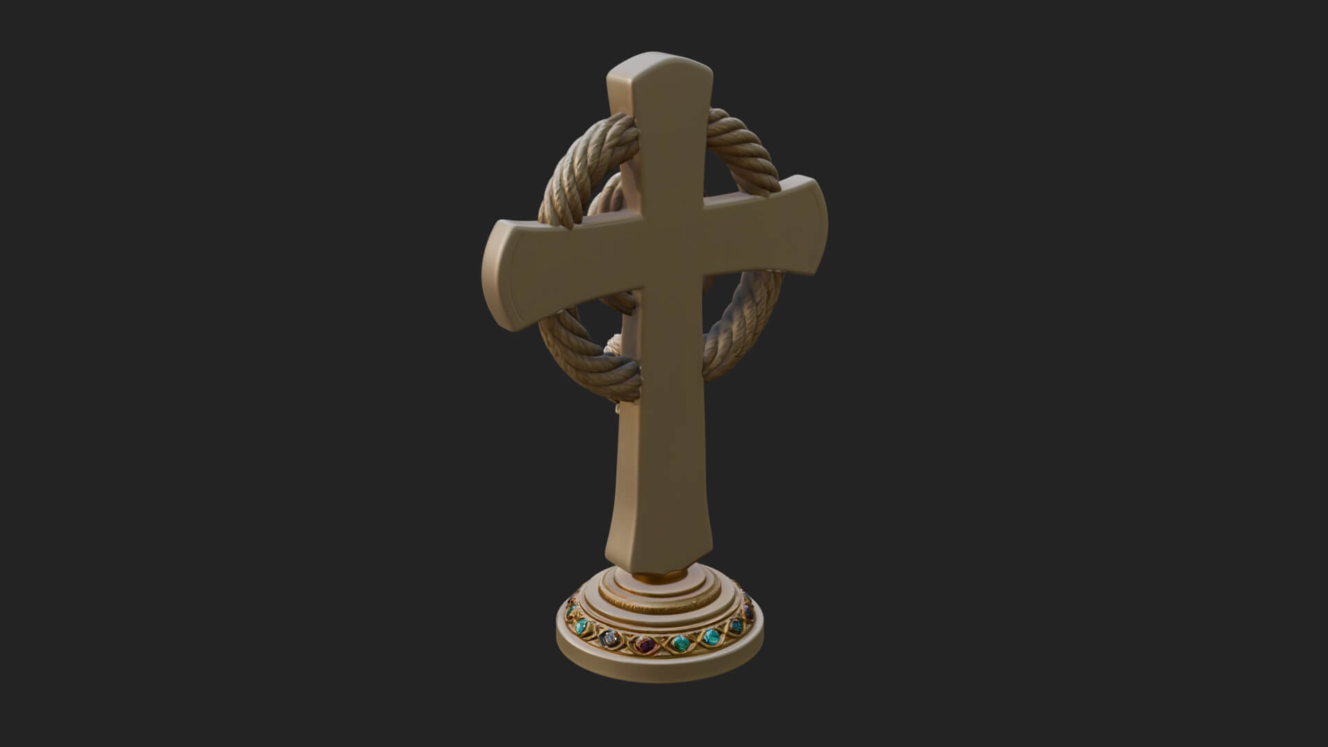 Gemmed Crucifix Cross Model Design 17 3D Print Model 3D Model