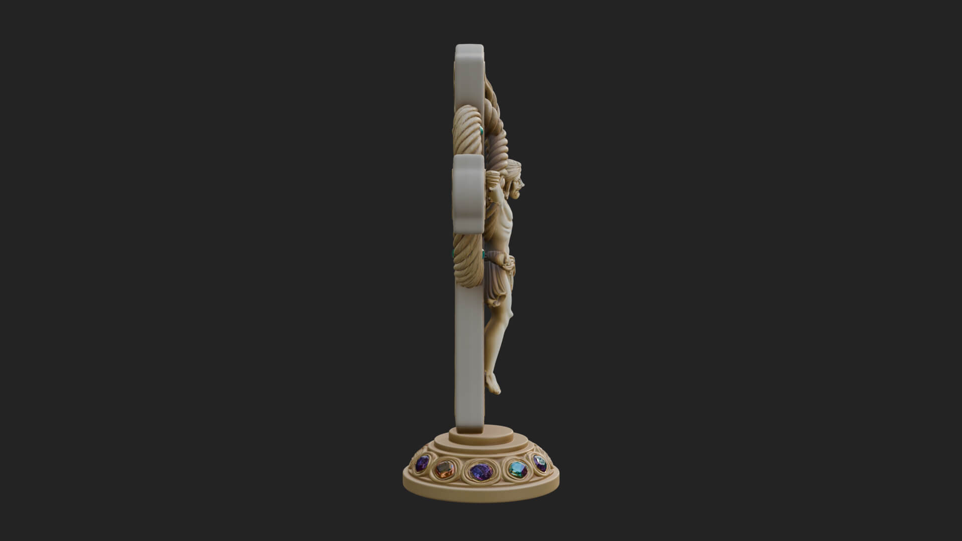 Gemmed Crucifix Cross Model Design 18 3D Print Model 3D Model