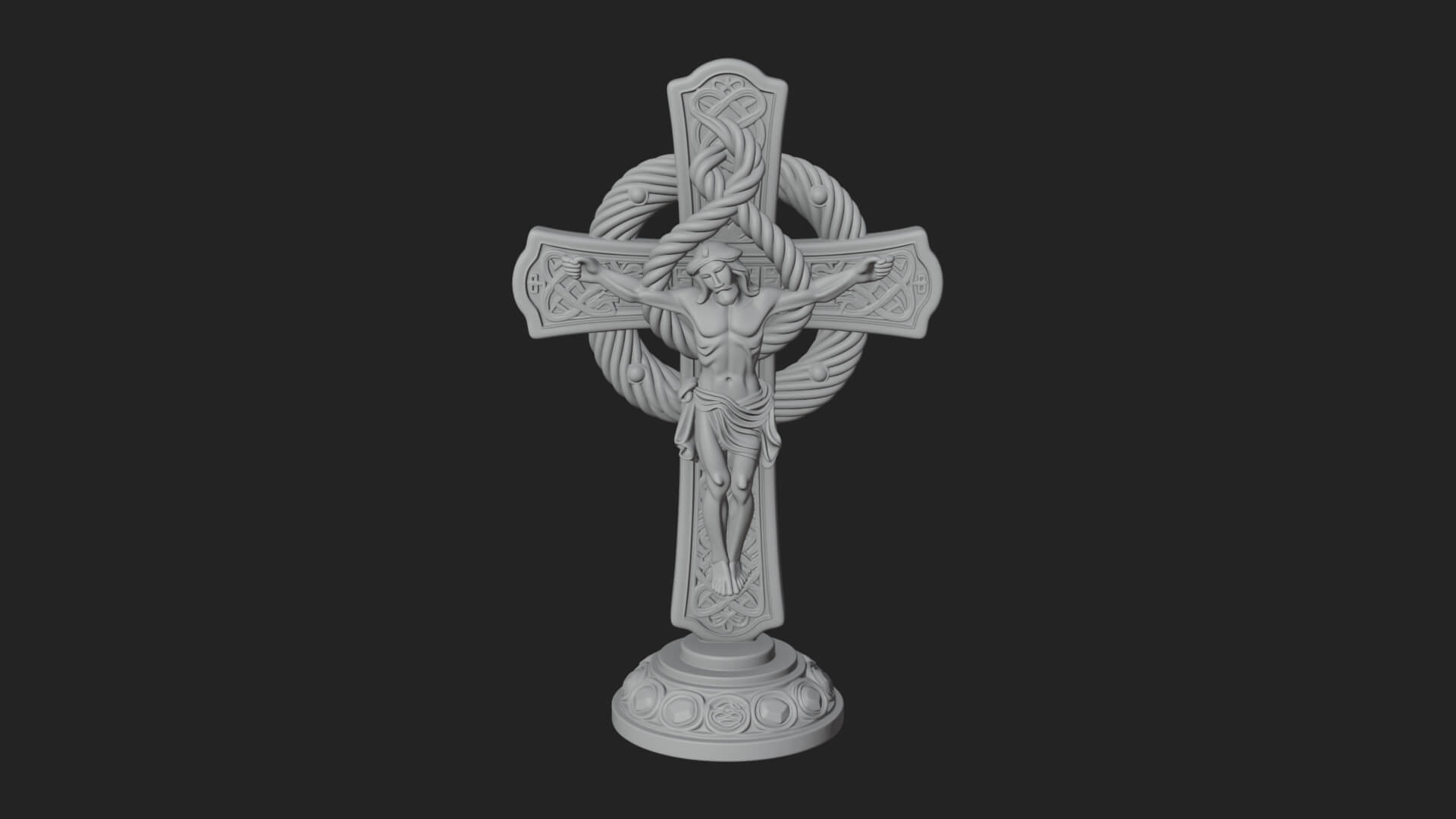Gemmed Crucifix Cross Model Design 18 3D Print Model 3D Model