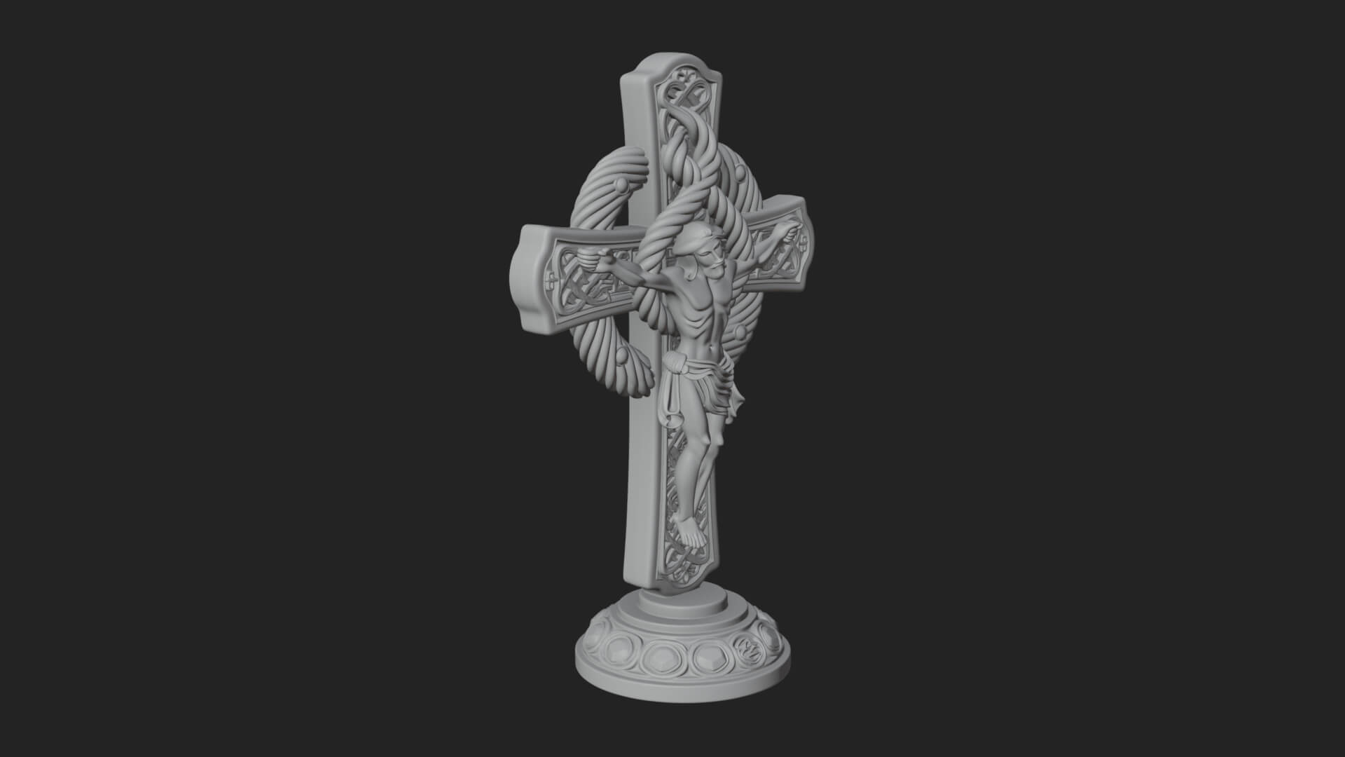 Gemmed Crucifix Cross Model Design 18 3D Print Model 3D Model