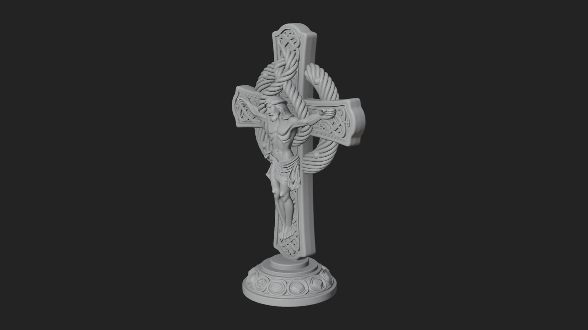 Gemmed Crucifix Cross Model Design 18 3D Print Model 3D Model