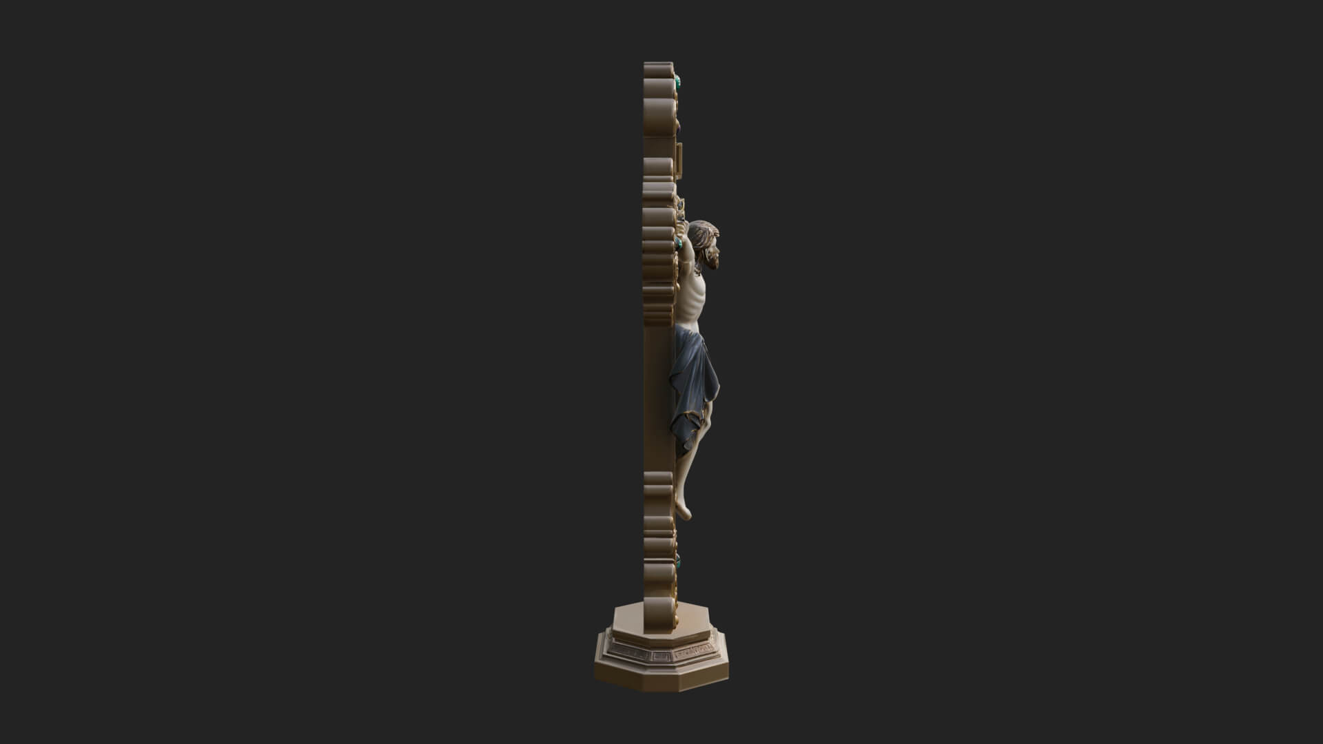 Gemmed Crucifix Cross Model Design 19 3D Print Model 3D Model