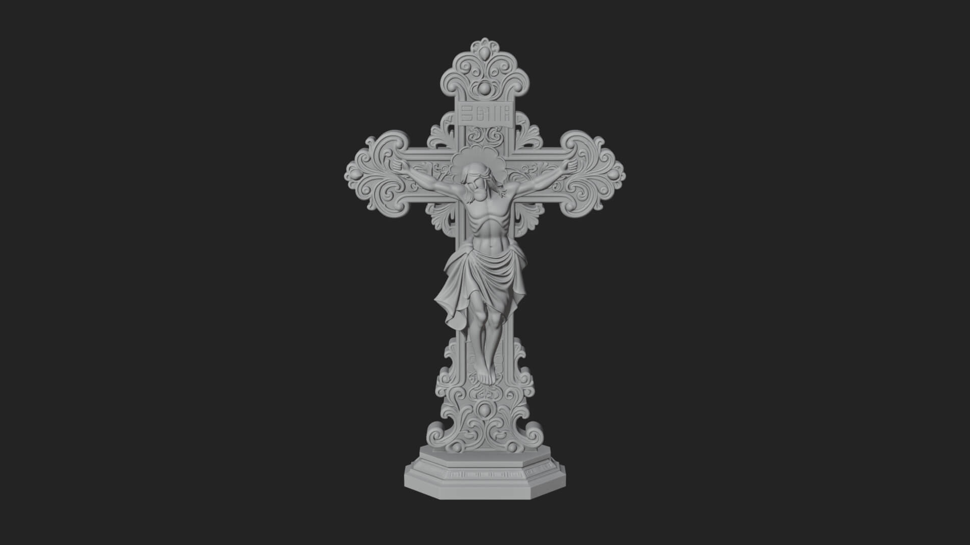 Gemmed Crucifix Cross Model Design 19 3D Print Model 3D Model