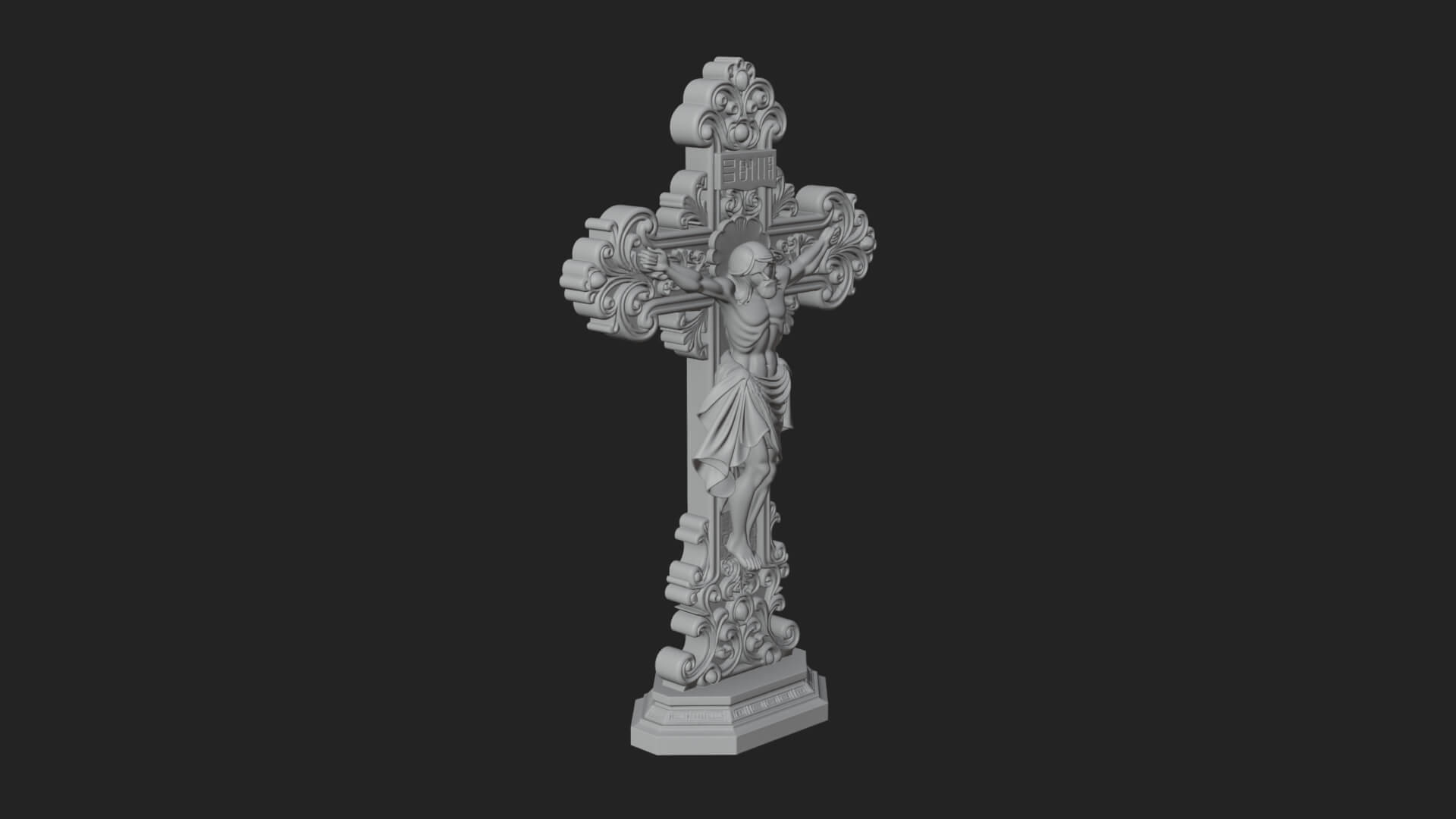 Gemmed Crucifix Cross Model Design 19 3D Print Model 3D Model