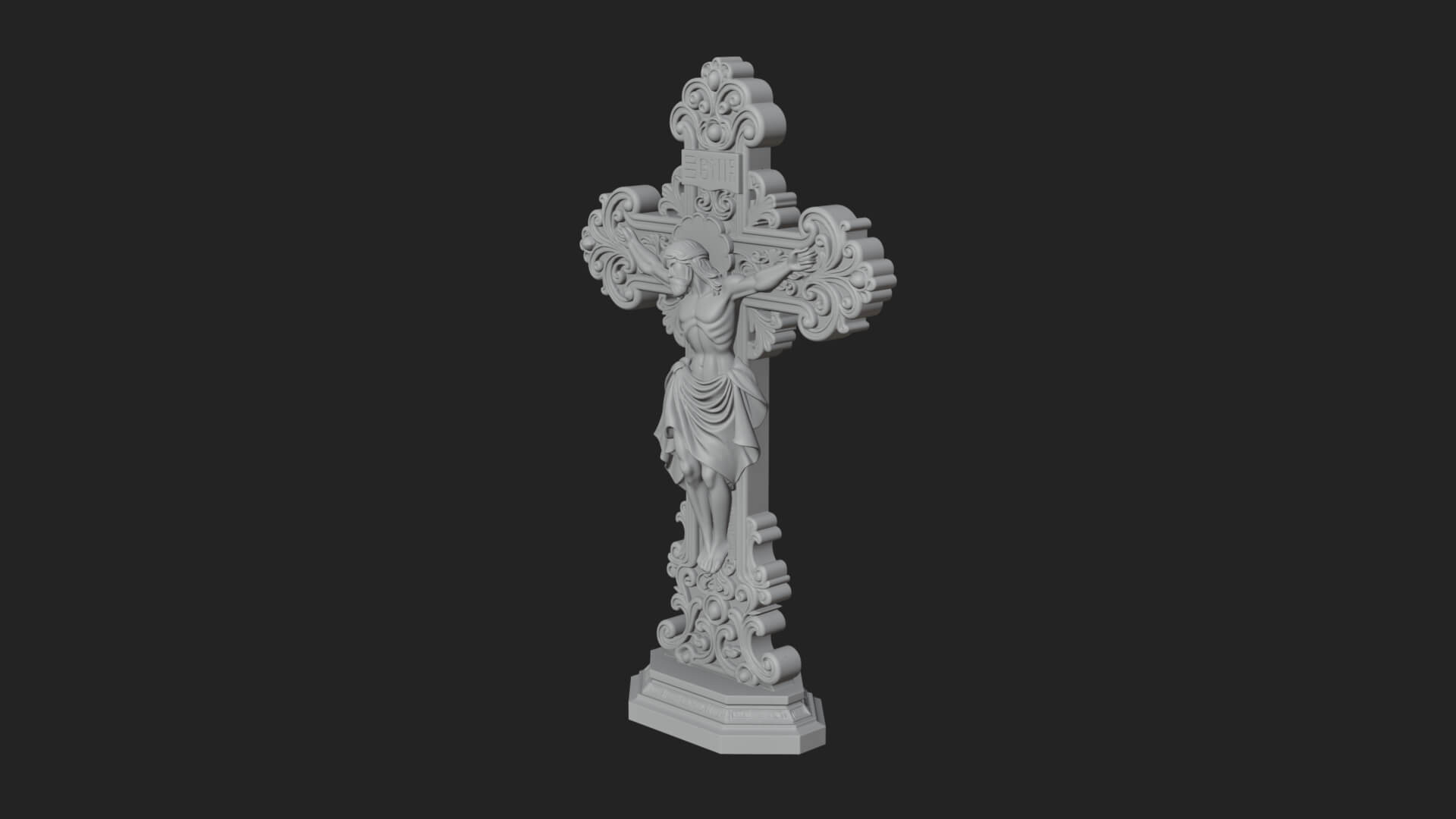 Gemmed Crucifix Cross Model Design 19 3D Print Model 3D Model