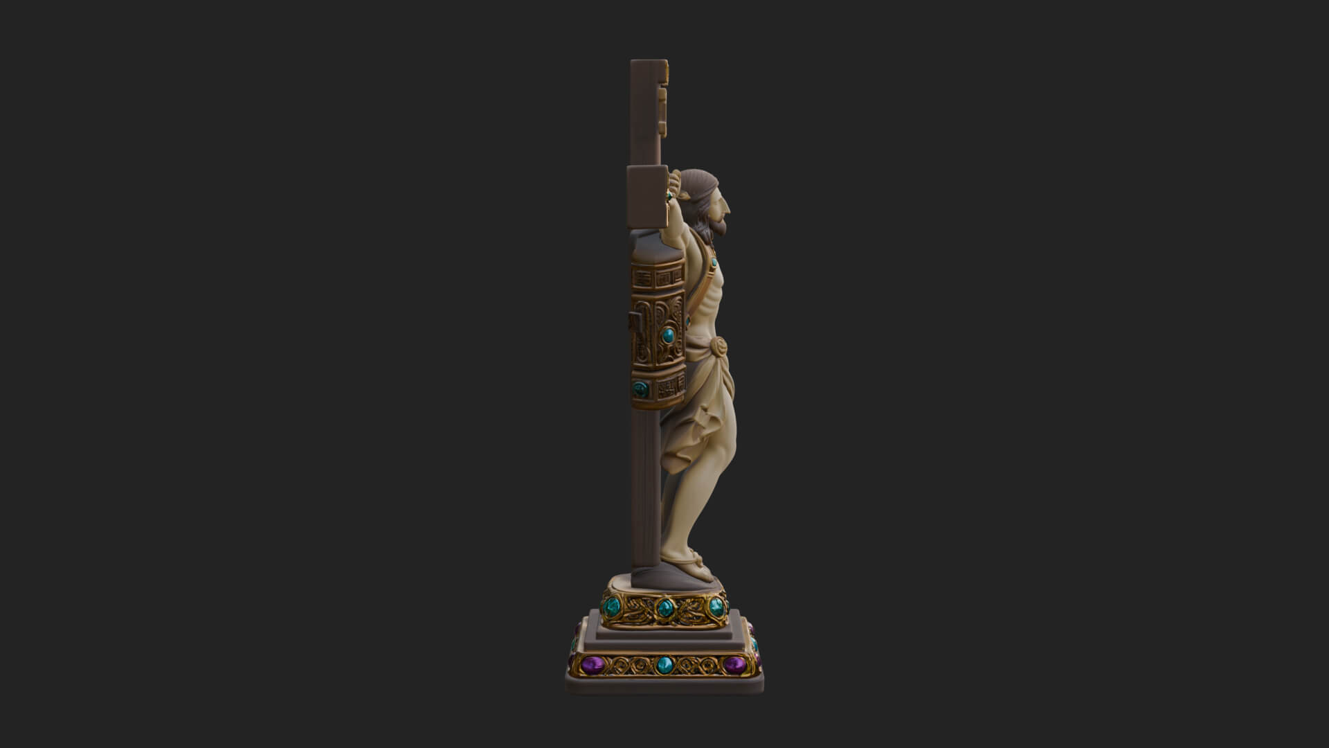 Gemmed Crucifix Cross Model Design 2 3D Print Model 3D Model