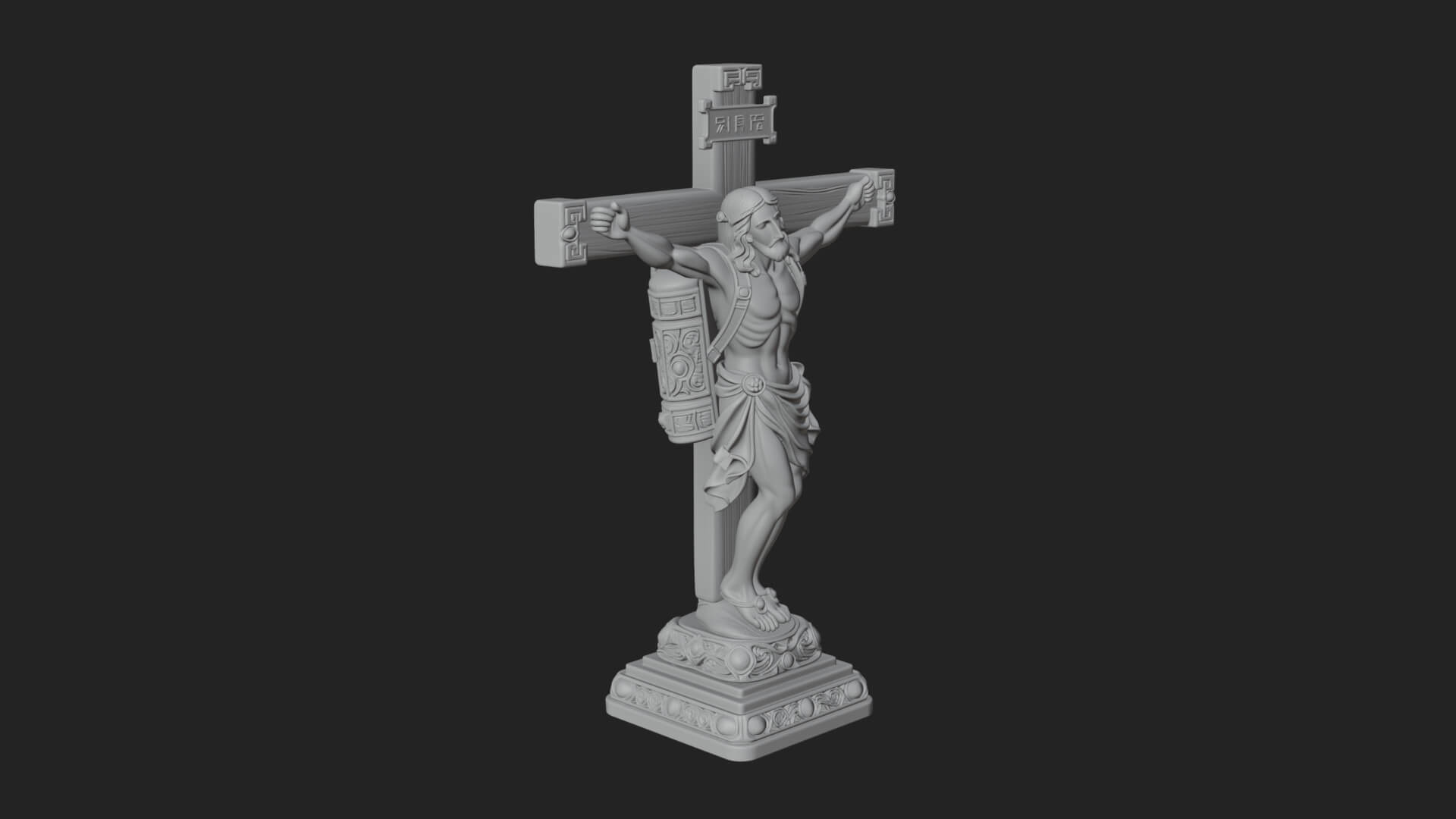 Gemmed Crucifix Cross Model Design 2 3D Print Model 3D Model