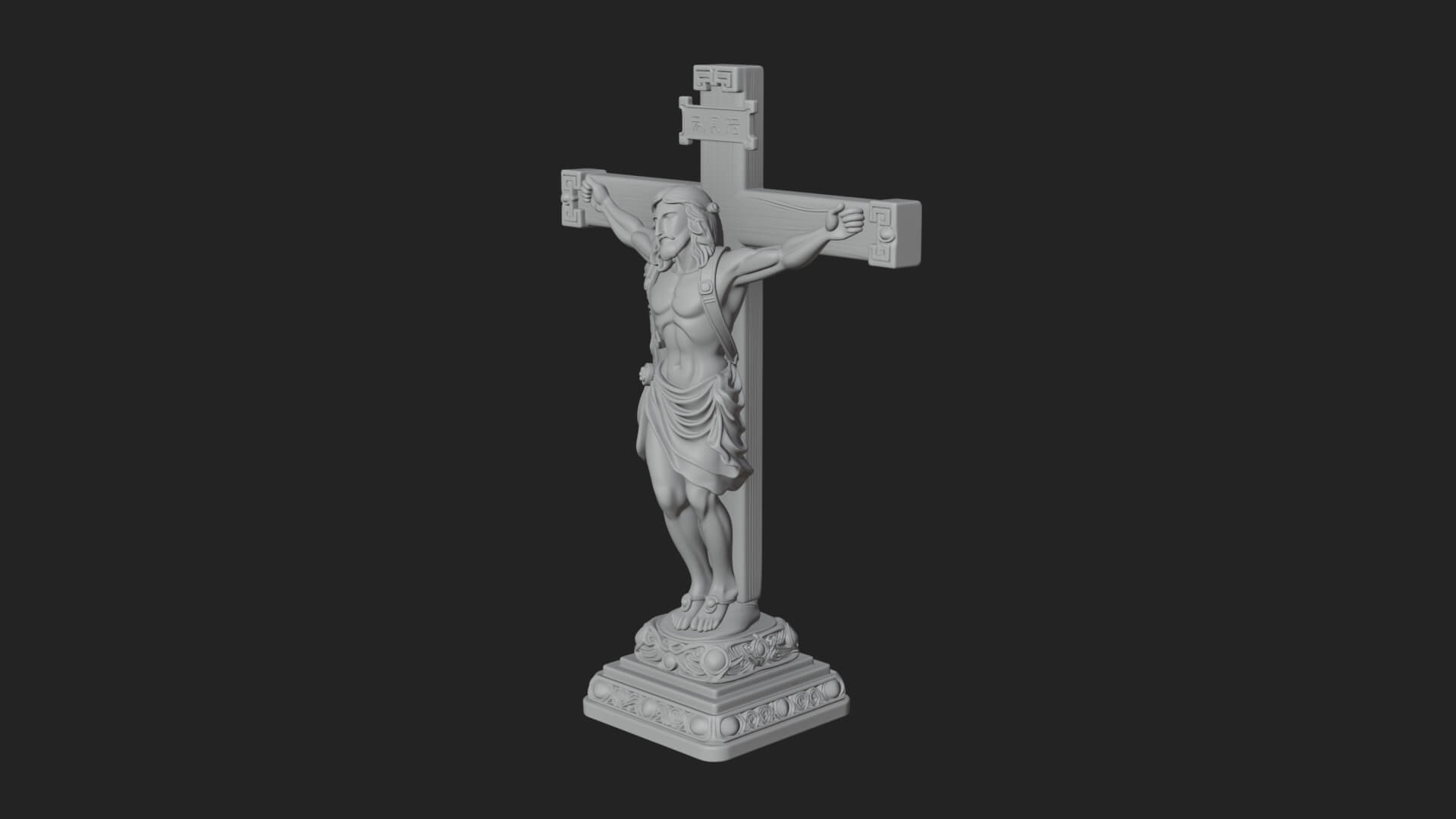 Gemmed Crucifix Cross Model Design 2 3D Print Model 3D Model