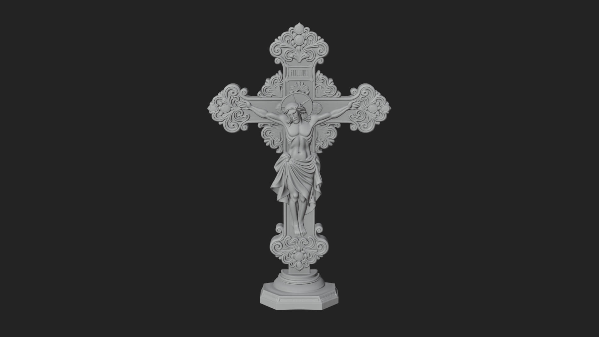 Gemmed Crucifix Cross Model Design 20 3D Print Model 3D Model