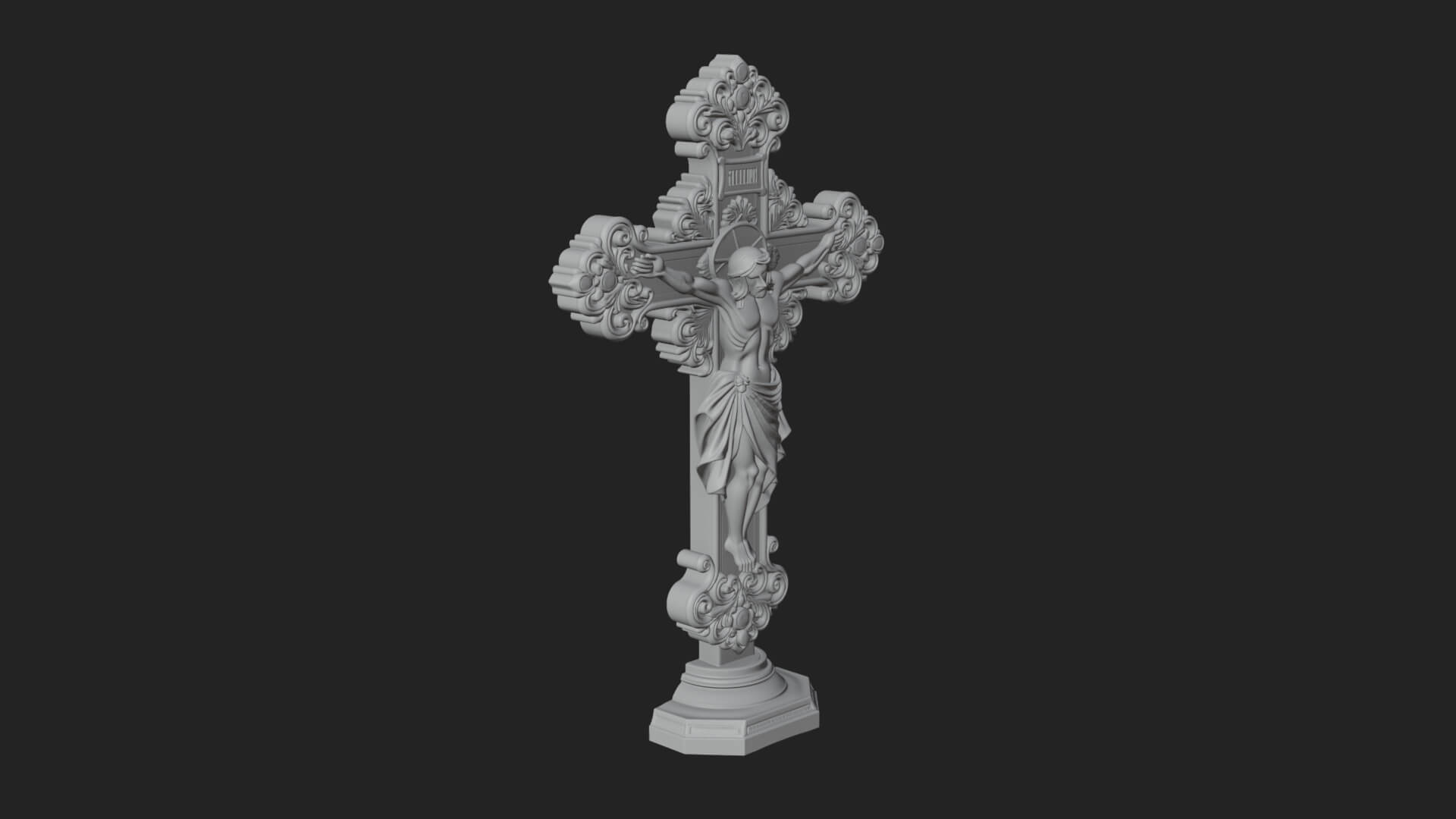 Gemmed Crucifix Cross Model Design 20 3D Print Model 3D Model
