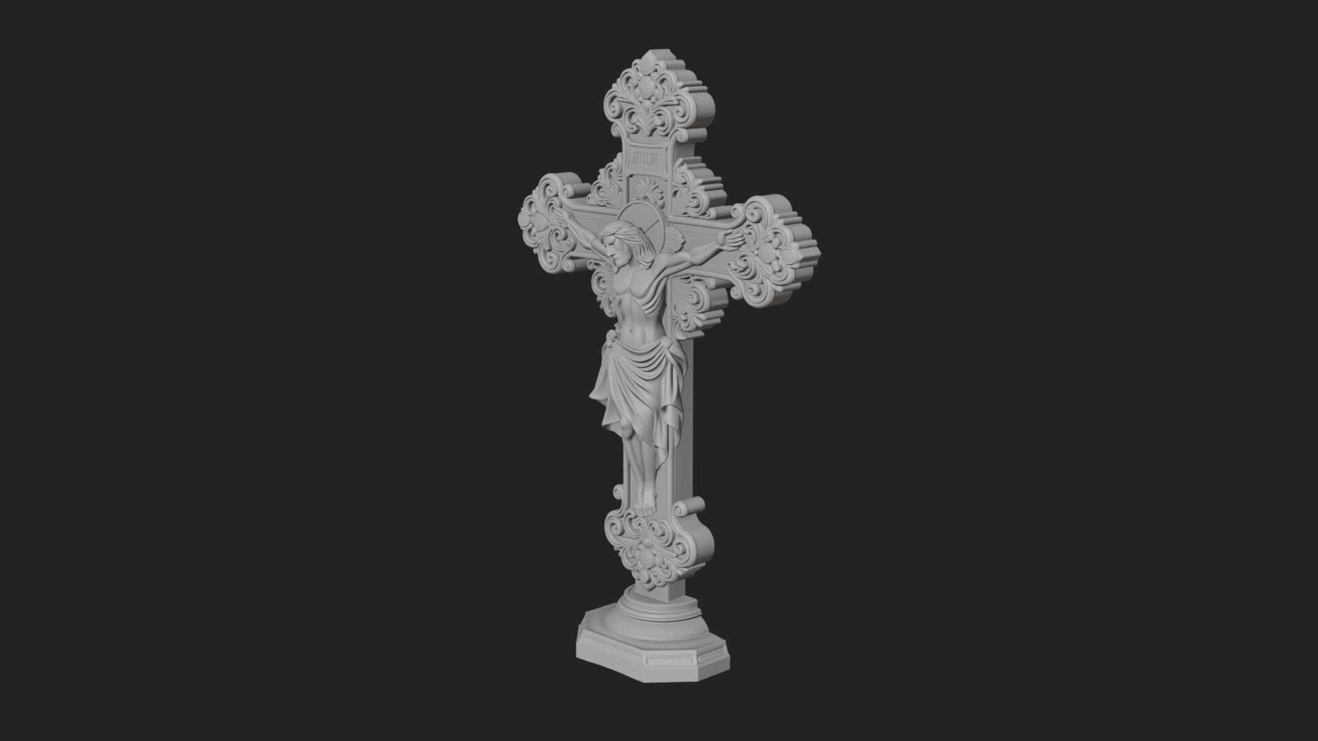 Gemmed Crucifix Cross Model Design 20 3D Print Model 3D Model