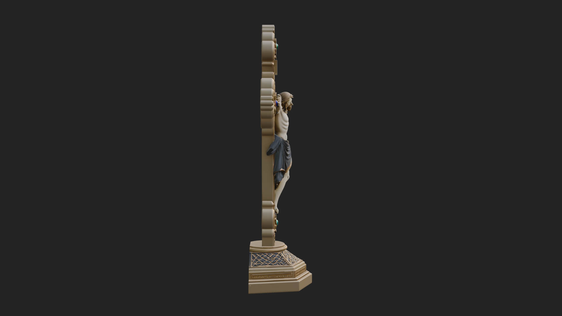 Gemmed Crucifix Cross Model Design 21 3D Print Model 3D Model