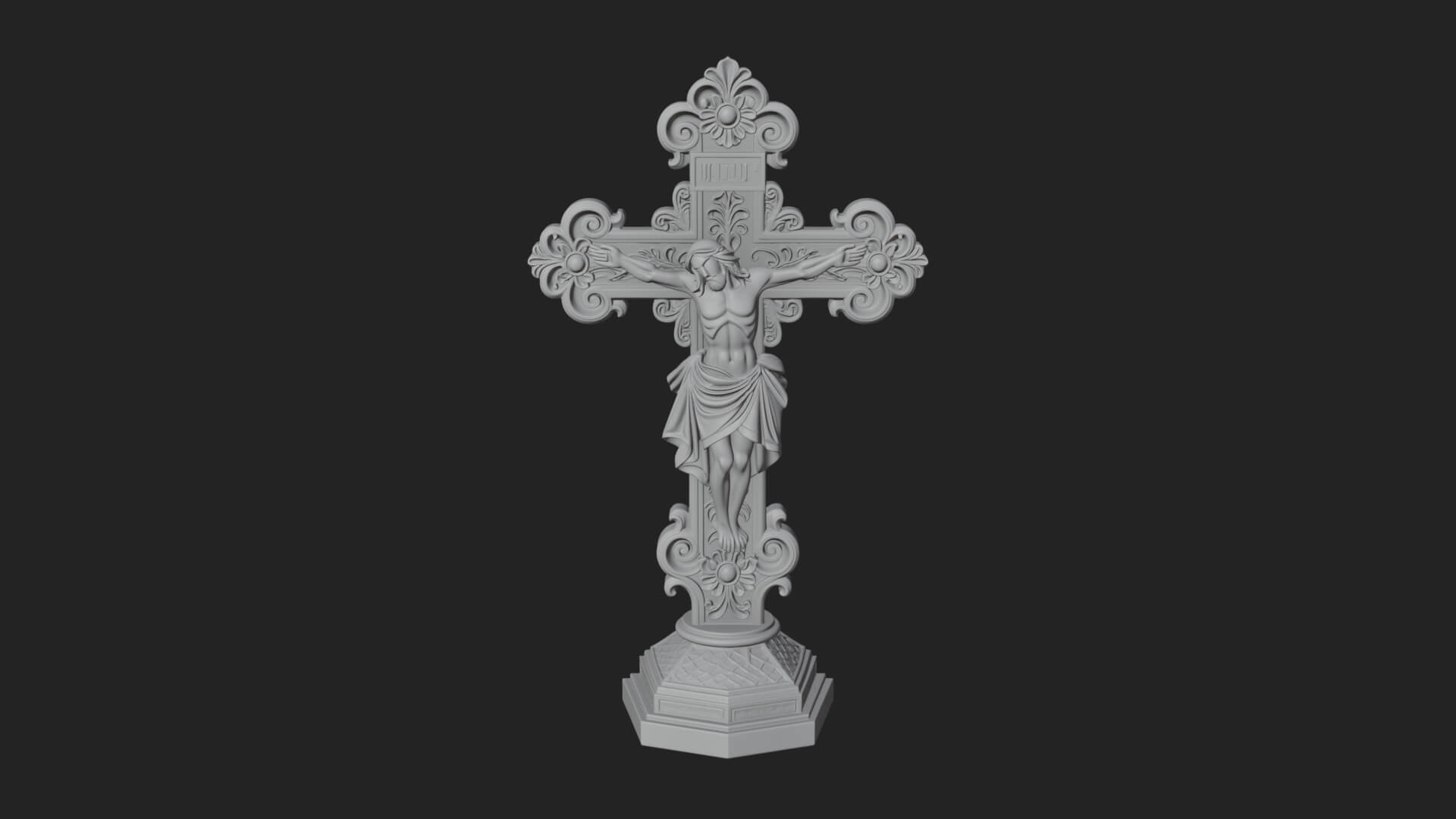 Gemmed Crucifix Cross Model Design 21 3D Print Model 3D Model
