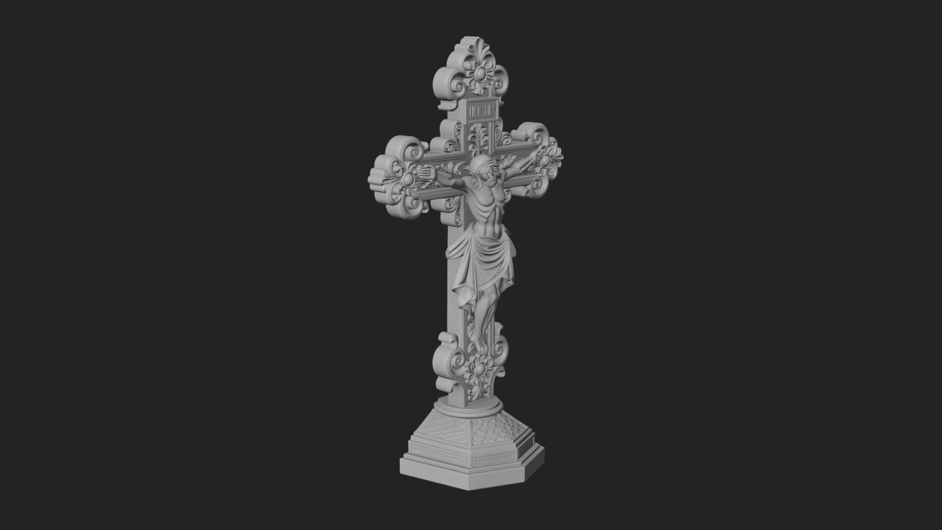 Gemmed Crucifix Cross Model Design 21 3D Print Model 3D Model