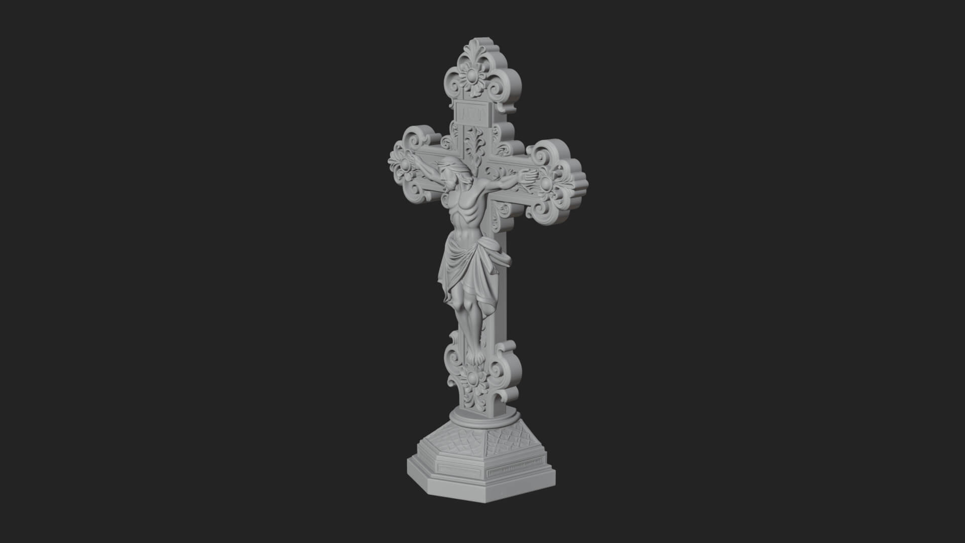 Gemmed Crucifix Cross Model Design 21 3D Print Model 3D Model