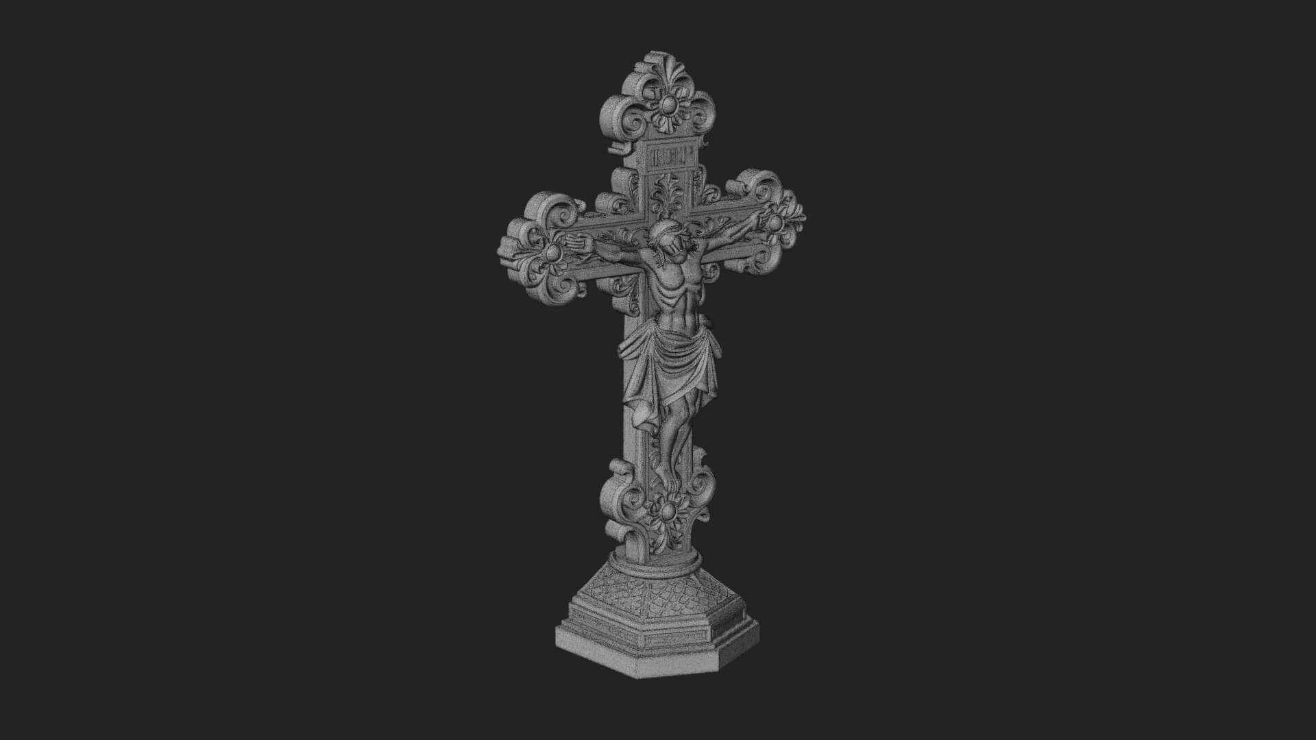 Gemmed Crucifix Cross Model Design 21 3D Print Model 3D Model