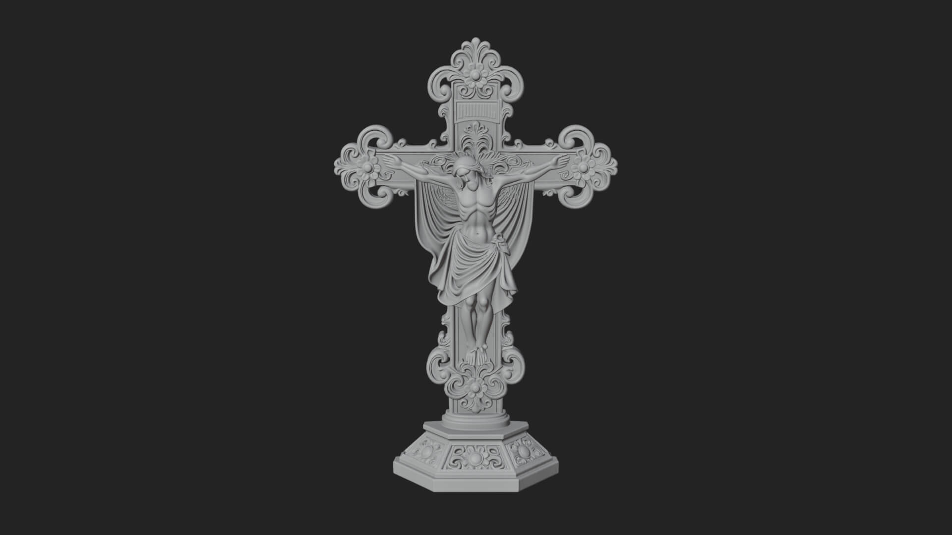 Gemmed Crucifix Cross Model Design 22 3D Print Model 3D Model