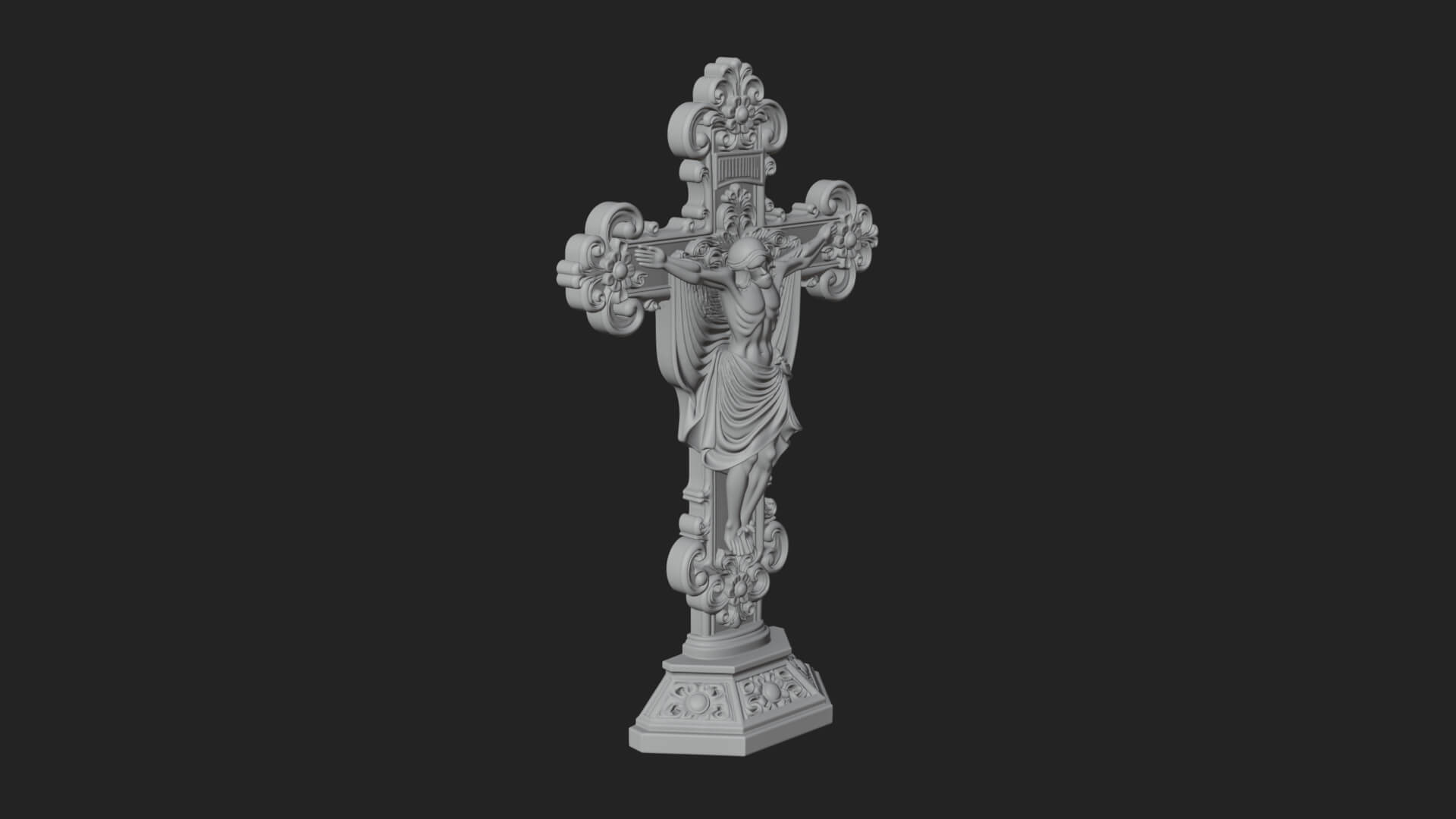Gemmed Crucifix Cross Model Design 22 3D Print Model 3D Model