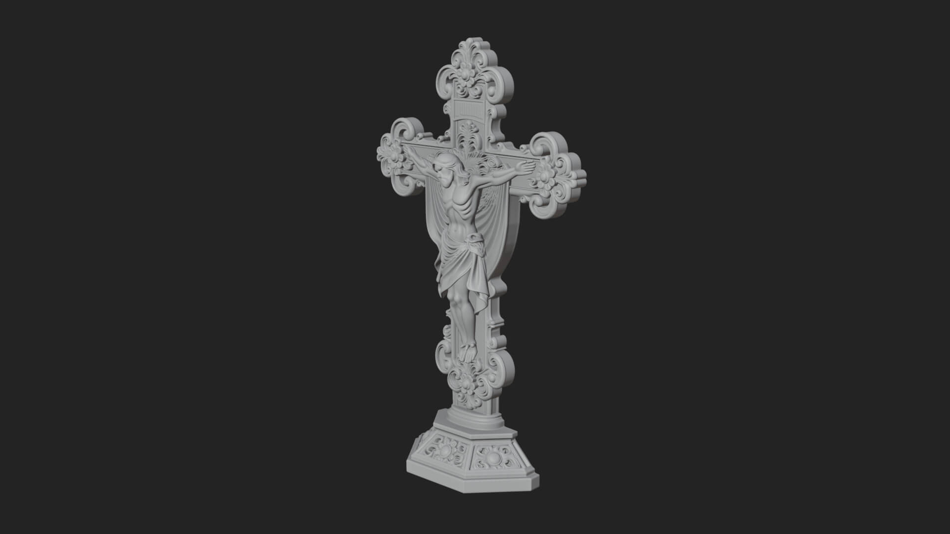 Gemmed Crucifix Cross Model Design 22 3D Print Model 3D Model