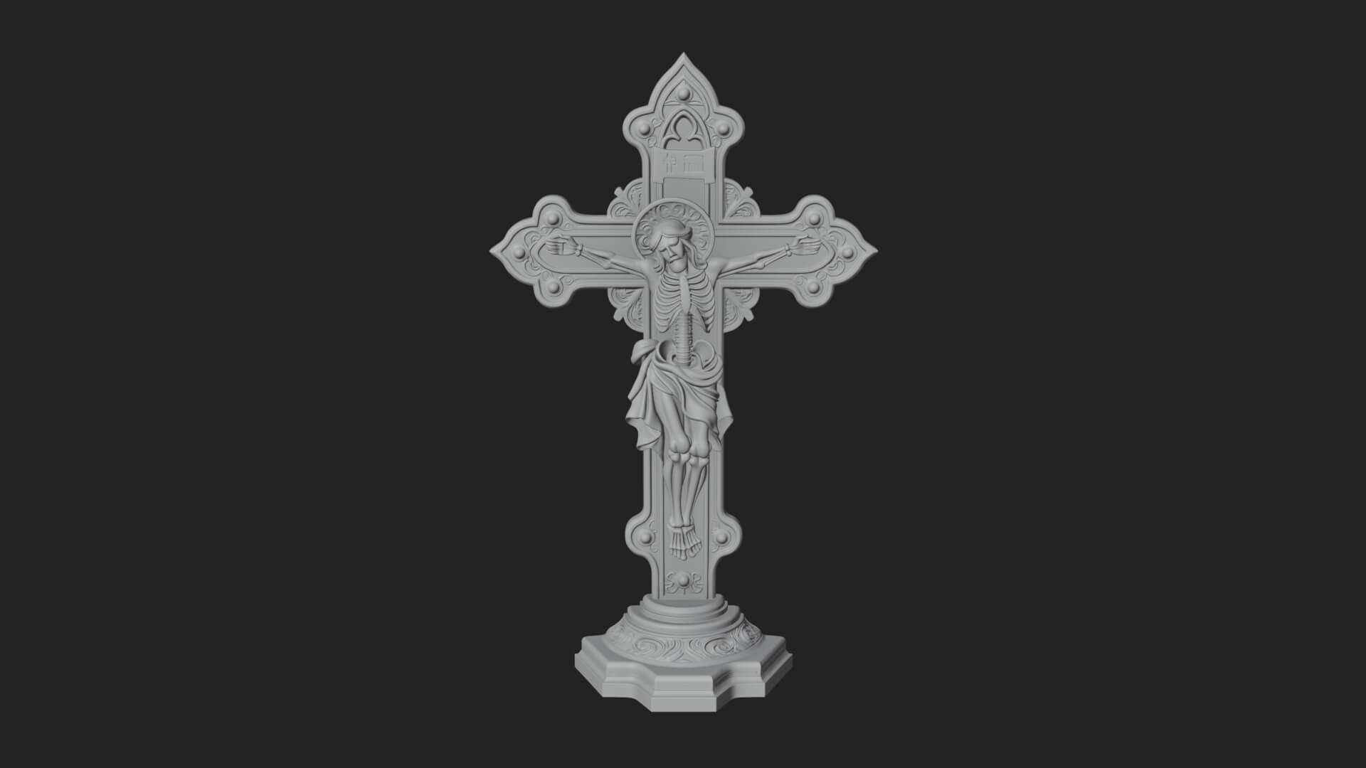 Gemmed Crucifix Cross Model Design 23 3D Print Model 3D Model