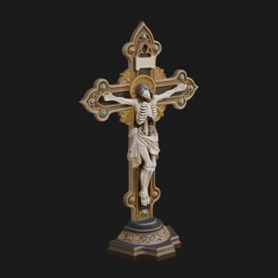 Gemmed Crucifix Cross Model Design 23 3D Print Model