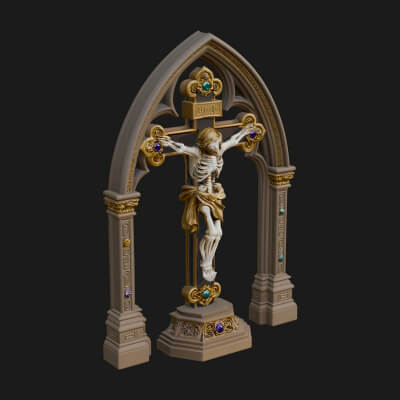 Gemmed Crucifix Cross Model Design 24 3D Print Model