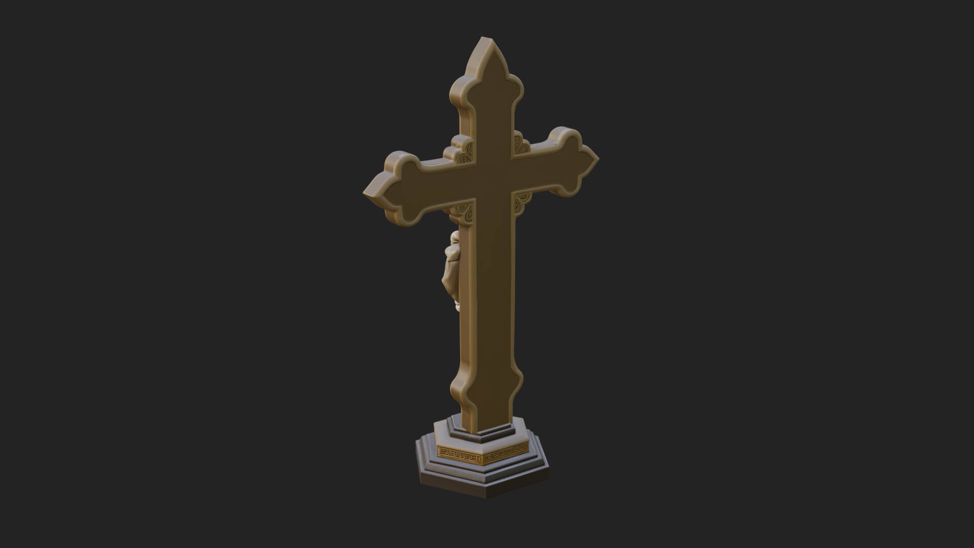 Gemmed Crucifix Cross Model Design 25 3D Print Model 3D Model