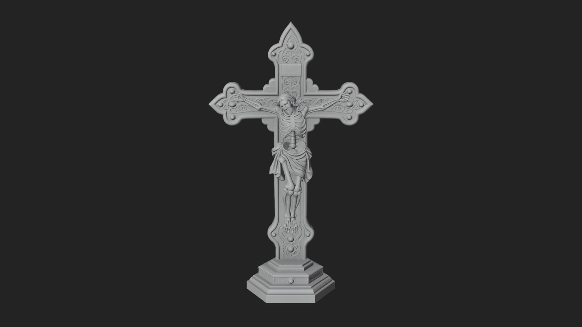 Gemmed Crucifix Cross Model Design 25 3D Print Model 3D Model