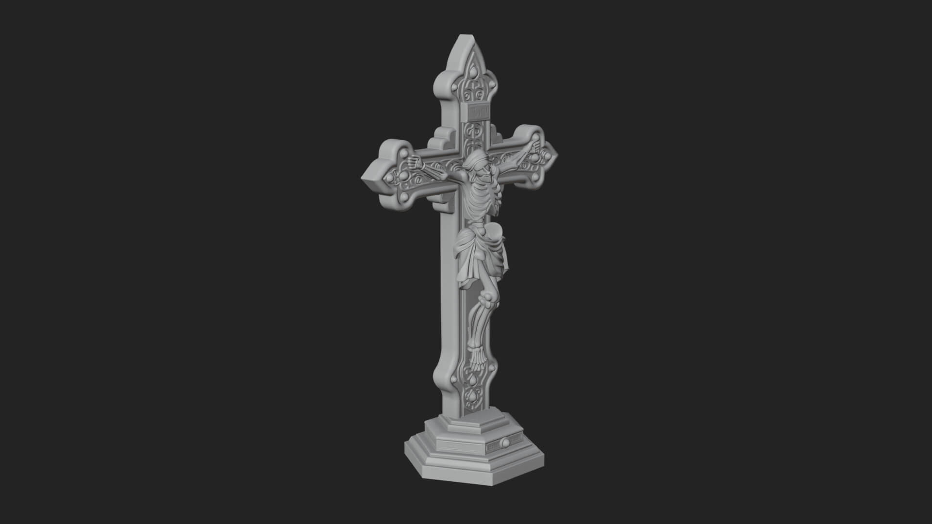 Gemmed Crucifix Cross Model Design 25 3D Print Model 3D Model