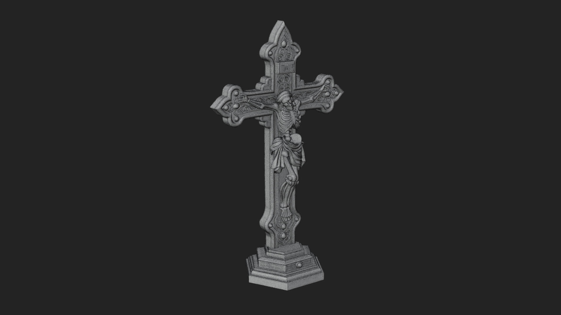 Gemmed Crucifix Cross Model Design 25 3D Print Model 3D Model