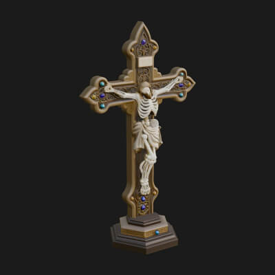Gemmed Crucifix Cross Model Design 25 3D Print Model