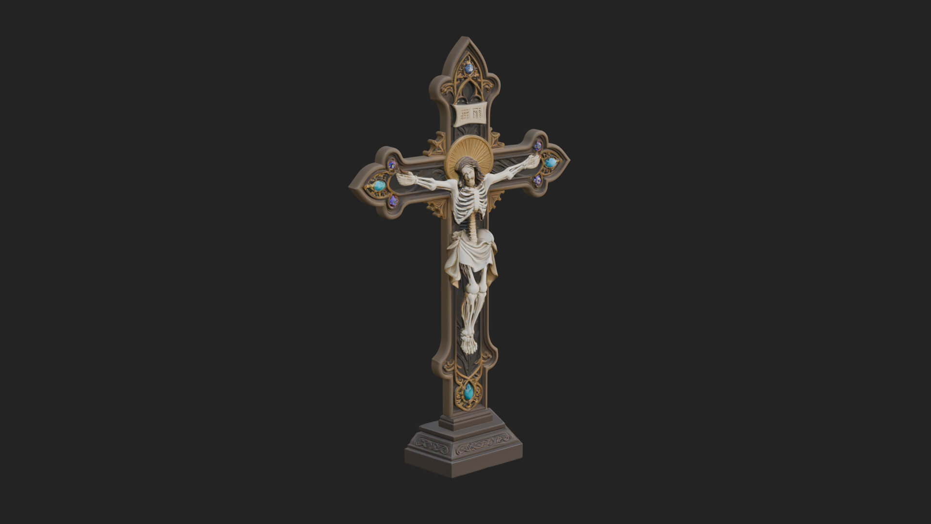 Gemmed Crucifix Cross Model Design 26 3D Print Model 3D Model