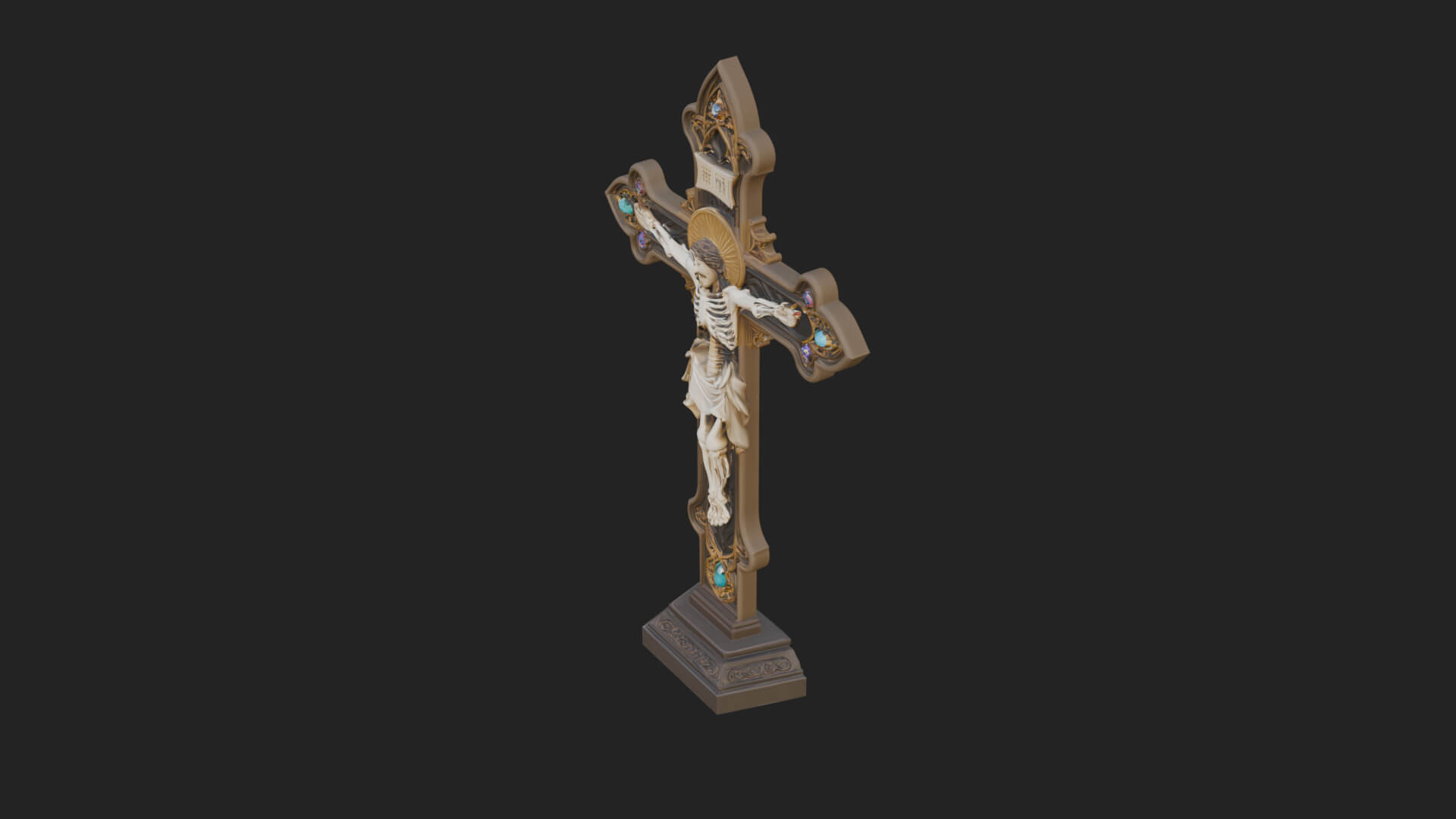 Gemmed Crucifix Cross Model Design 26 3D Print Model 3D Model