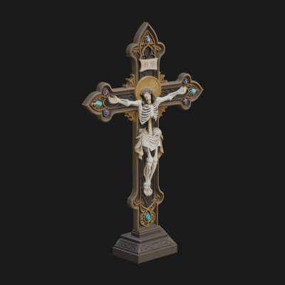 Gemmed Crucifix Cross Model Design 26 3D Print Model