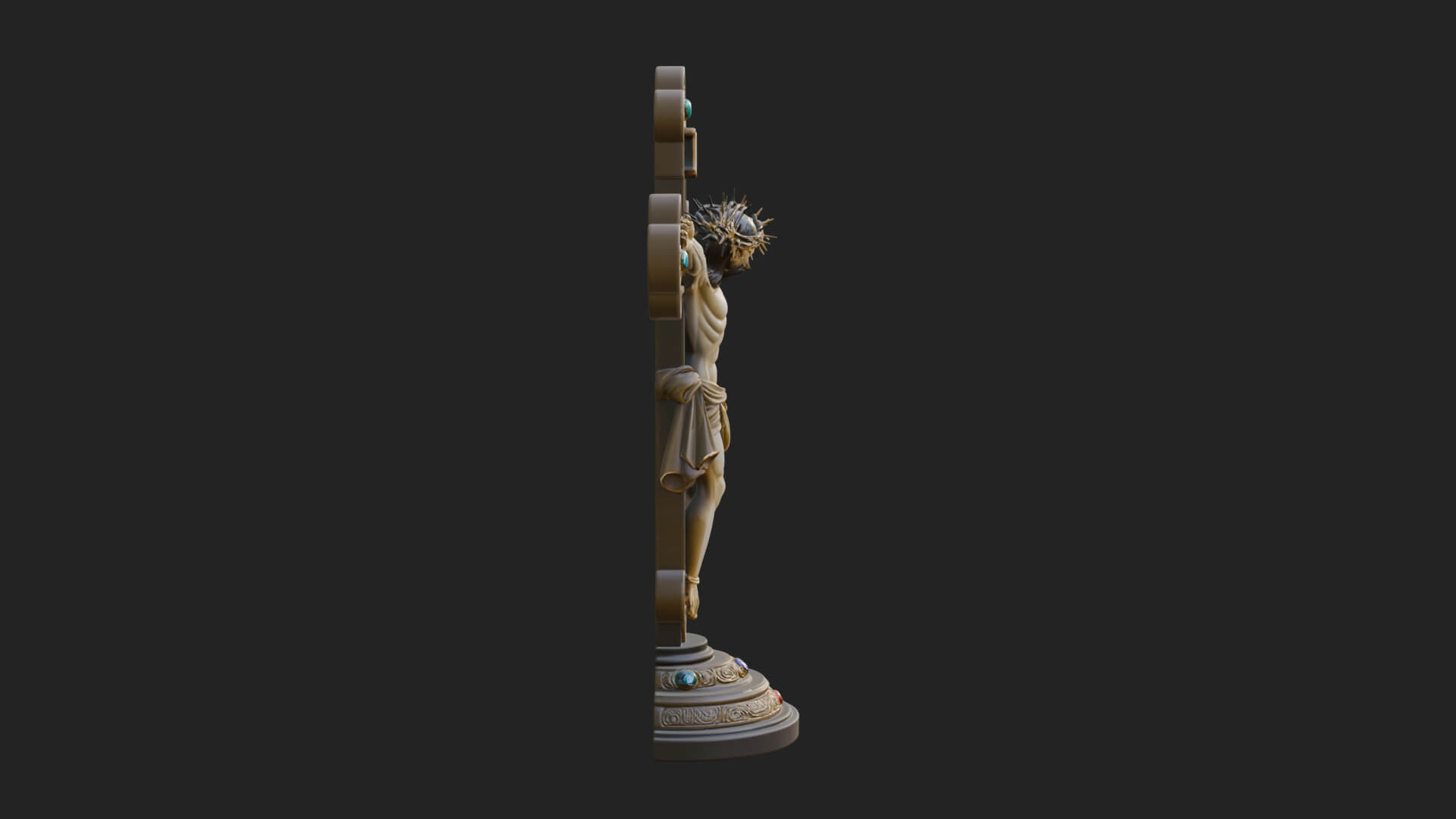 Gemmed Crucifix Cross Model Design 27 3D Print Model 3D Model