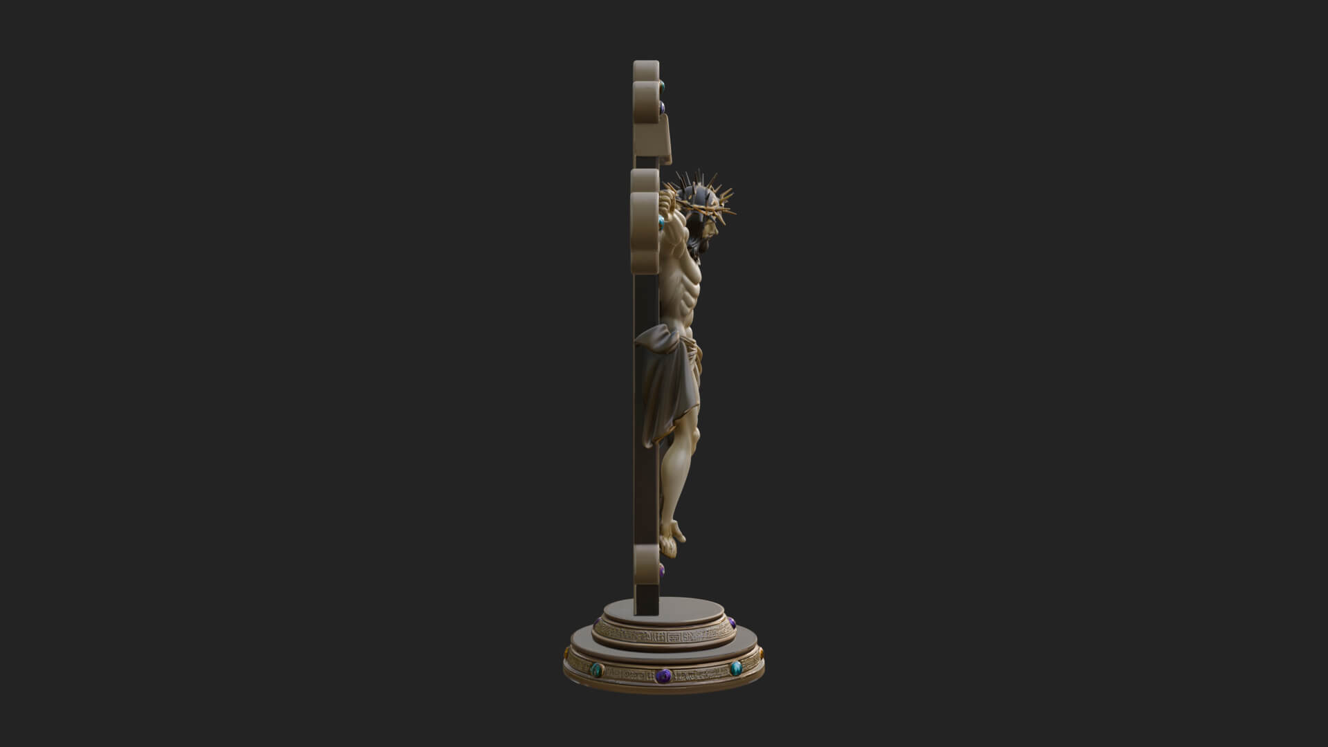 Gemmed Crucifix Cross Model Design 29 3D Print Model 3D Model