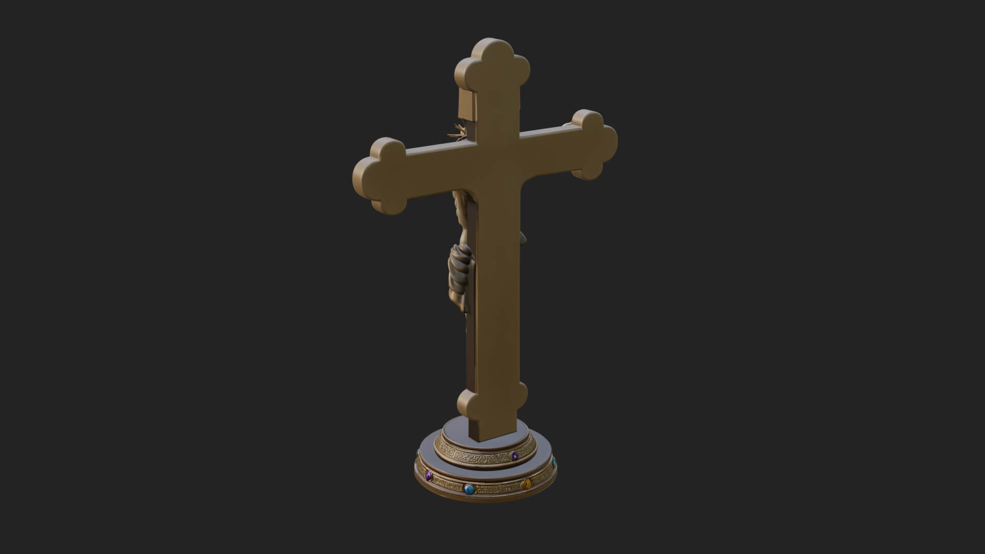 Gemmed Crucifix Cross Model Design 29 3D Print Model 3D Model