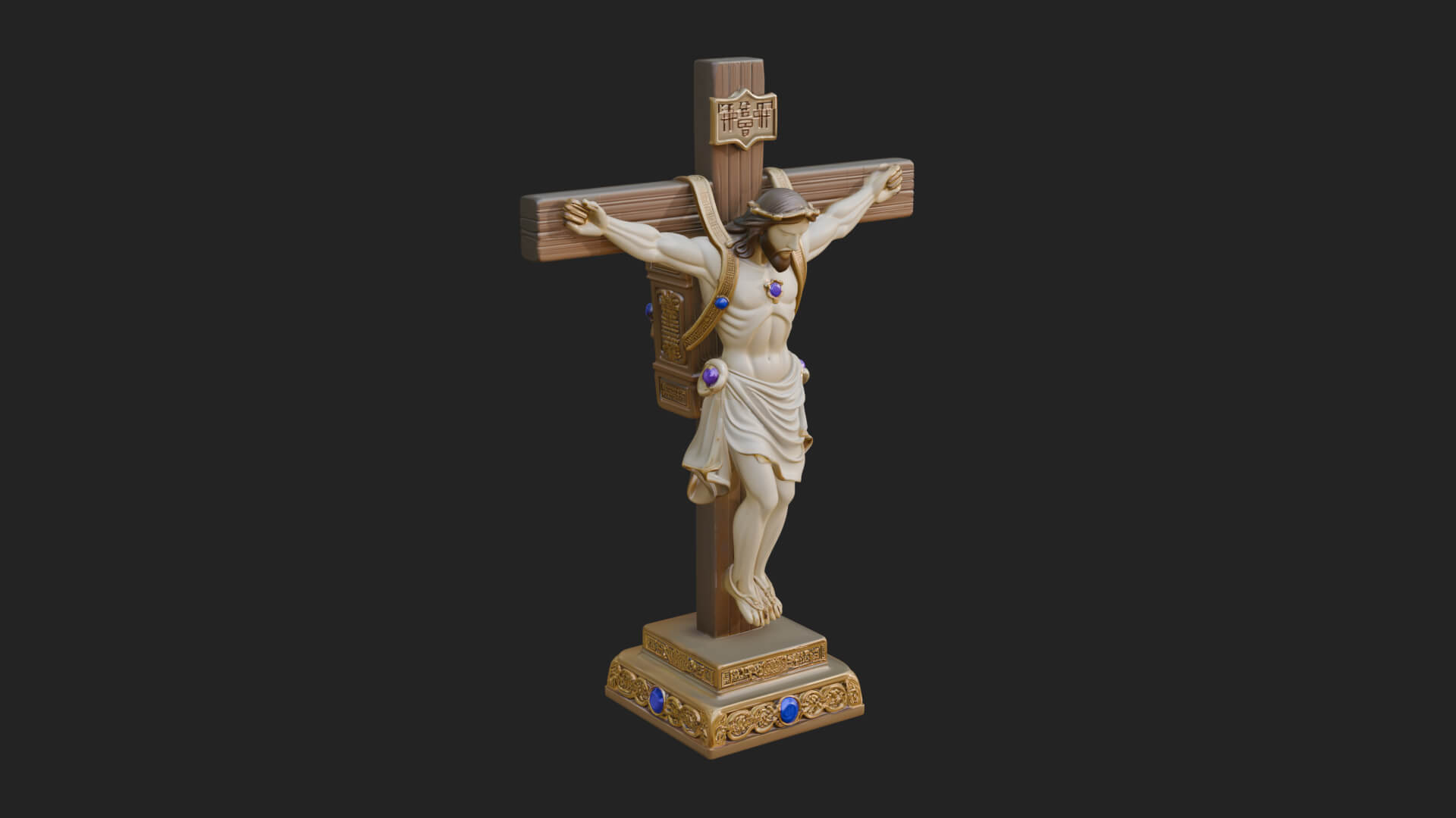 Gemmed Crucifix Cross Model Design 3 3D Print Model 3D Model