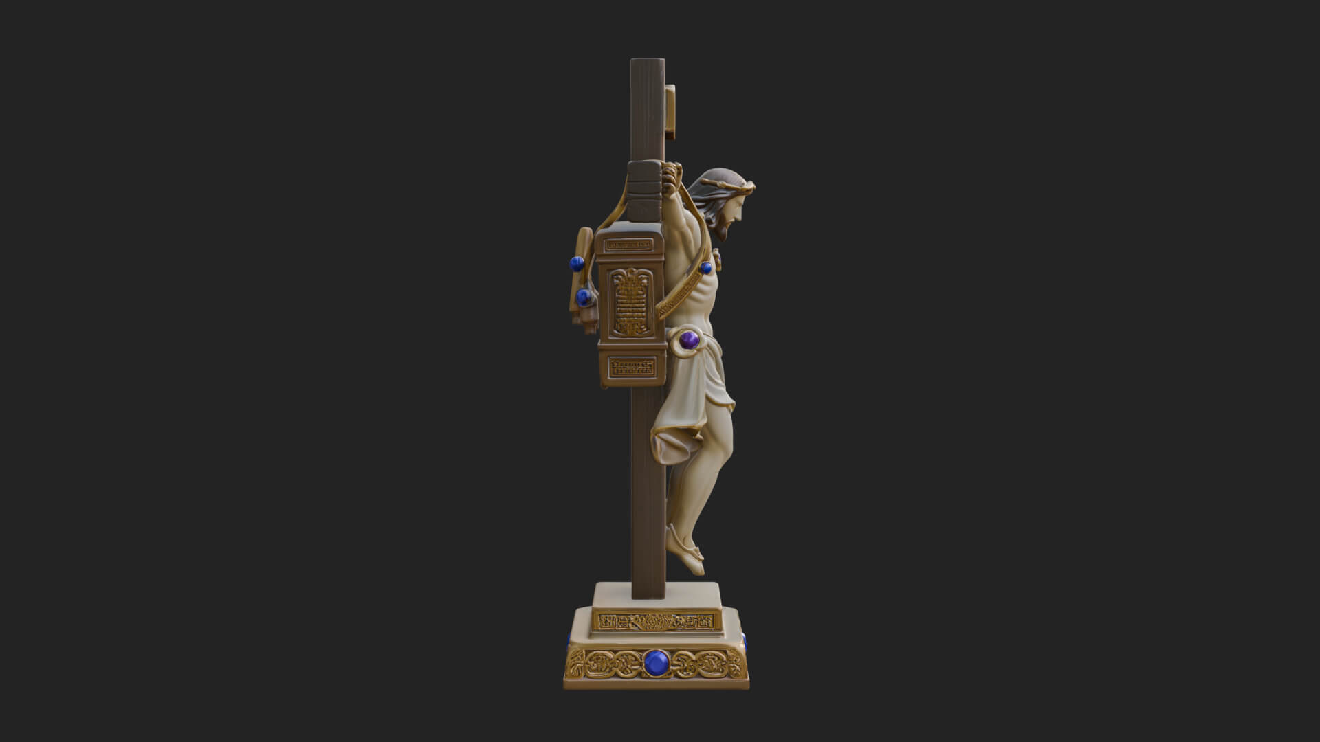 Gemmed Crucifix Cross Model Design 3 3D Print Model 3D Model