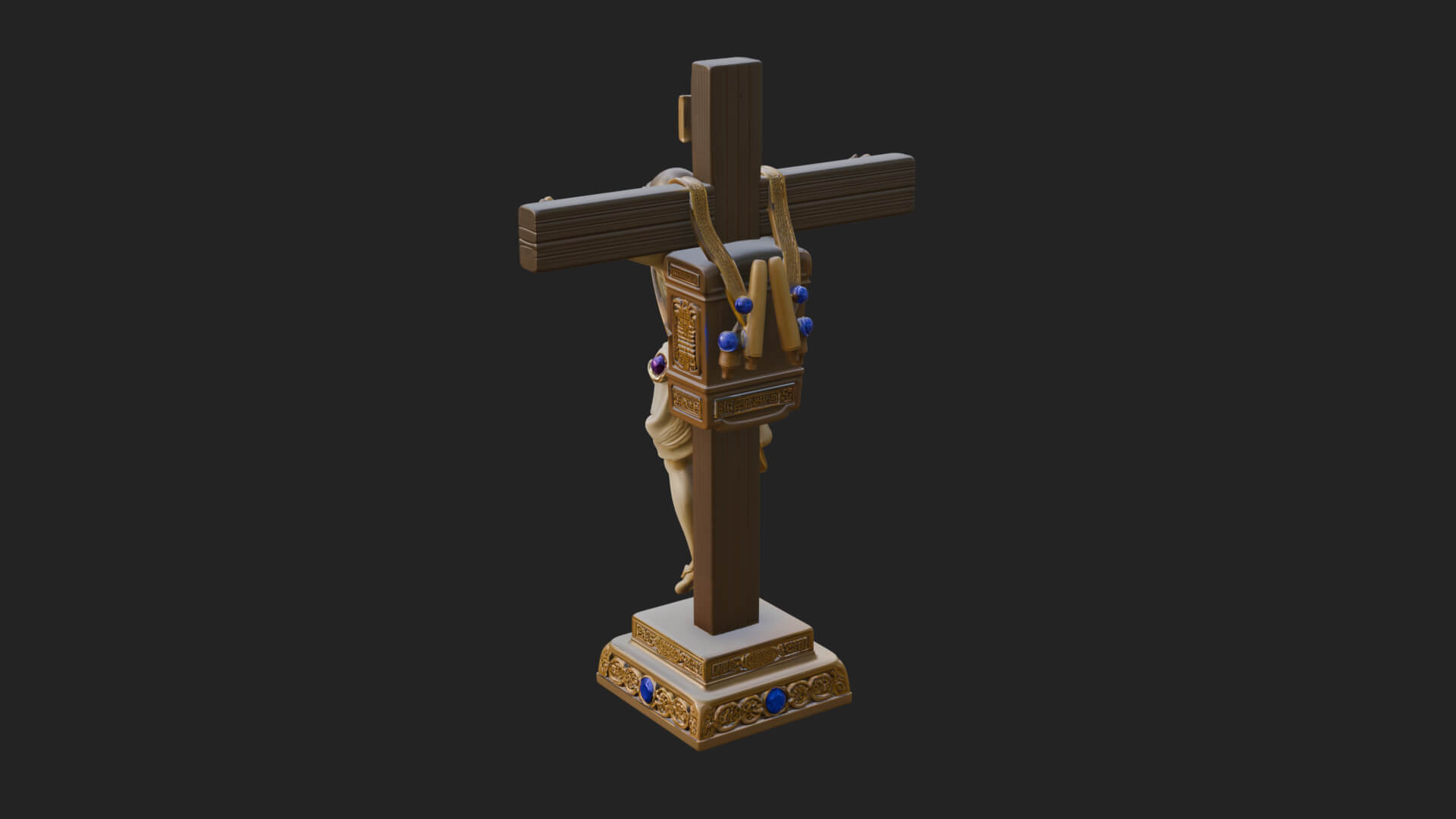 Gemmed Crucifix Cross Model Design 3 3D Print Model 3D Model