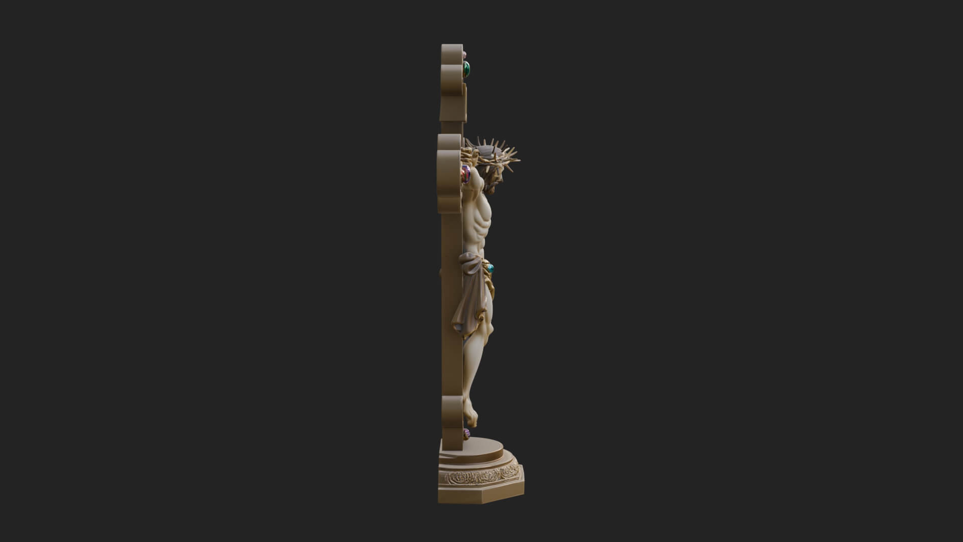 Gemmed Crucifix Cross Model Design 31 3D Print Model 3D Model
