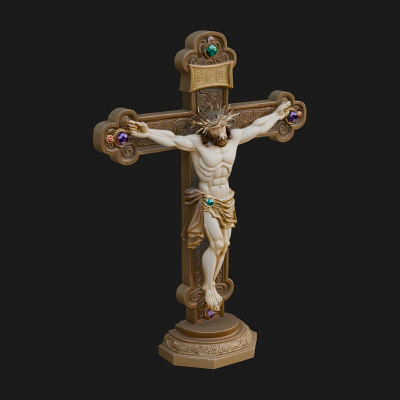 Gemmed Crucifix Cross Model Design 31 3D Print Model
