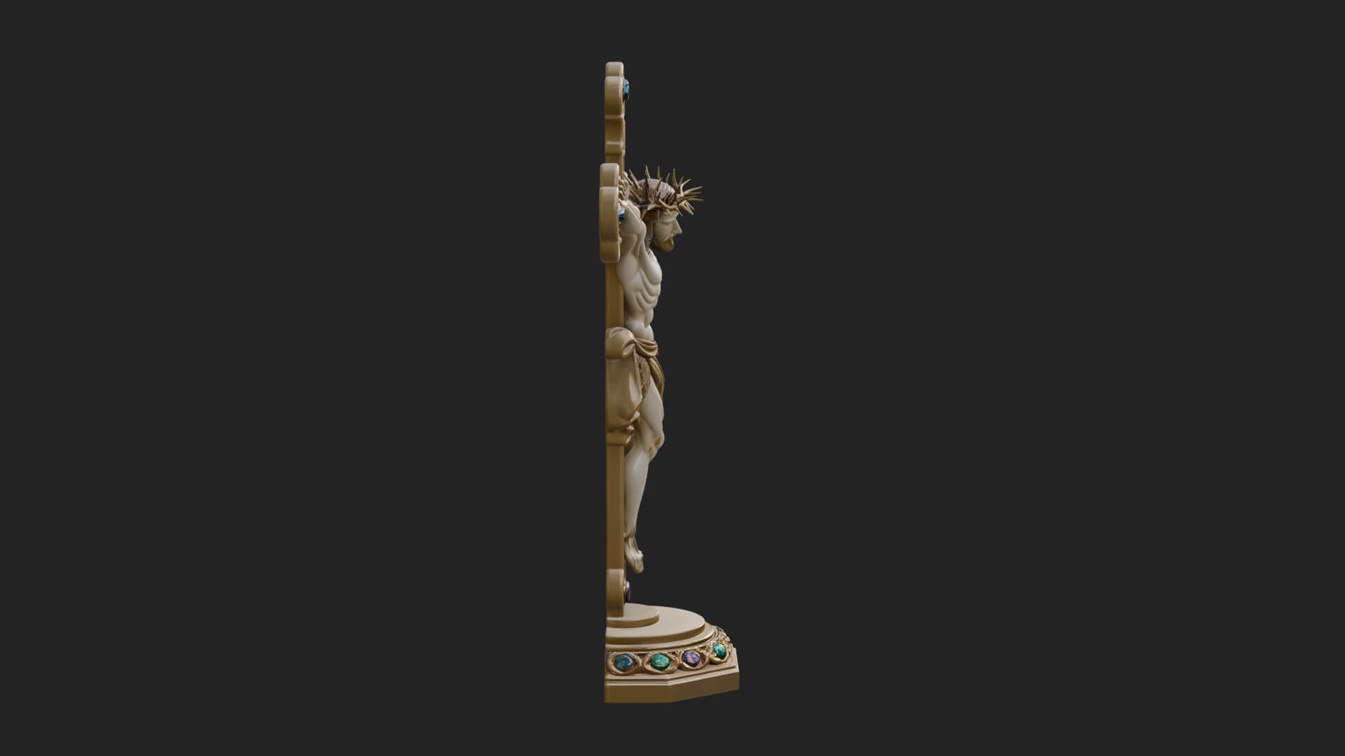 Gemmed Crucifix Cross Model Design 32 3D Print Model 3D Model