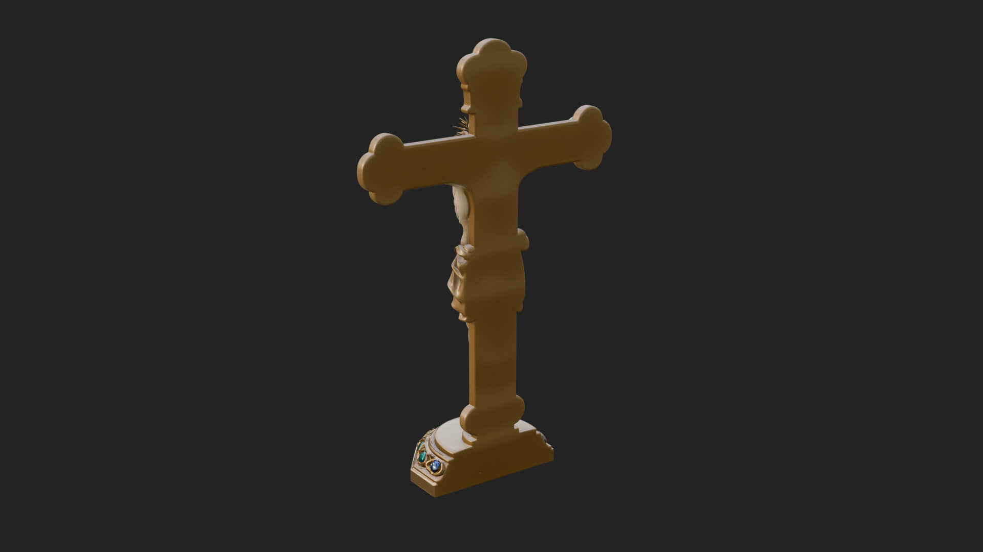 Gemmed Crucifix Cross Model Design 32 3D Print Model 3D Model