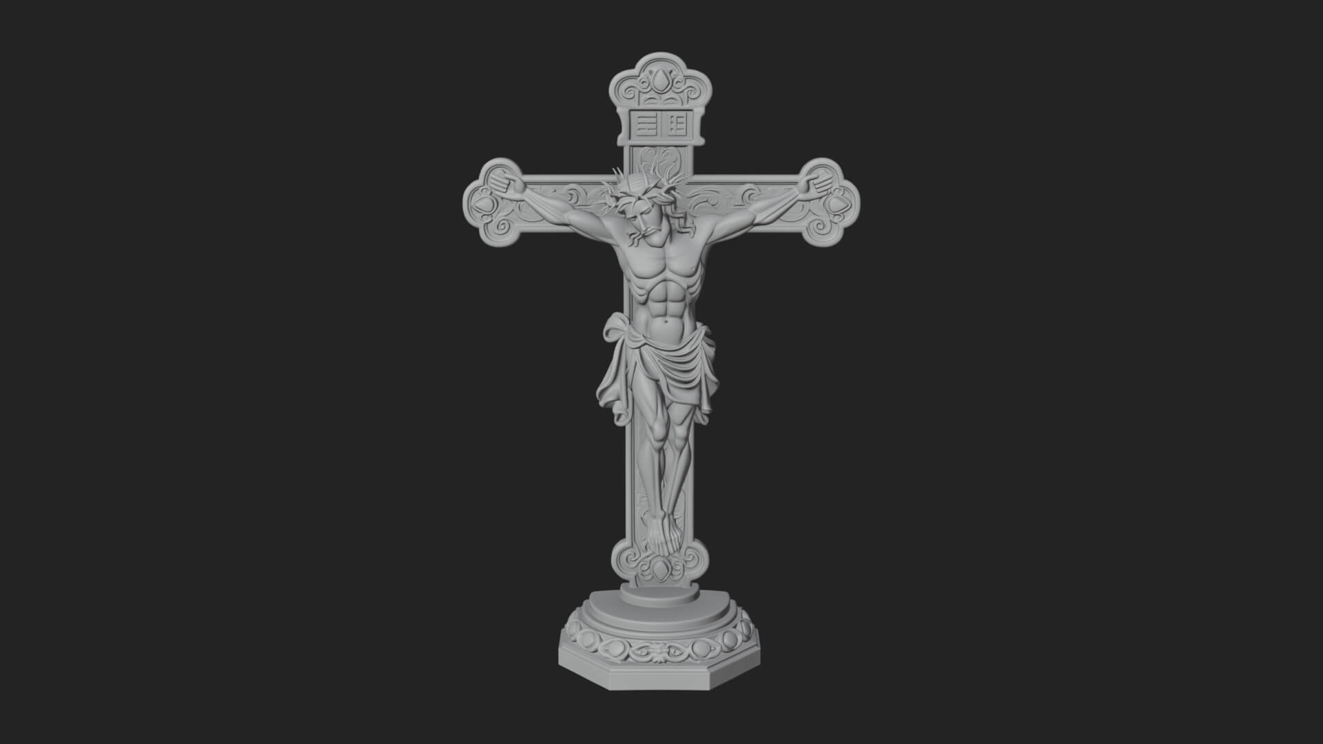 Gemmed Crucifix Cross Model Design 32 3D Print Model 3D Model