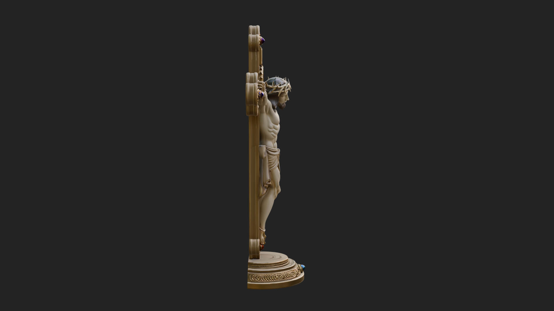 Gemmed Crucifix Cross Model Design 33 3D Print Model 3D Model