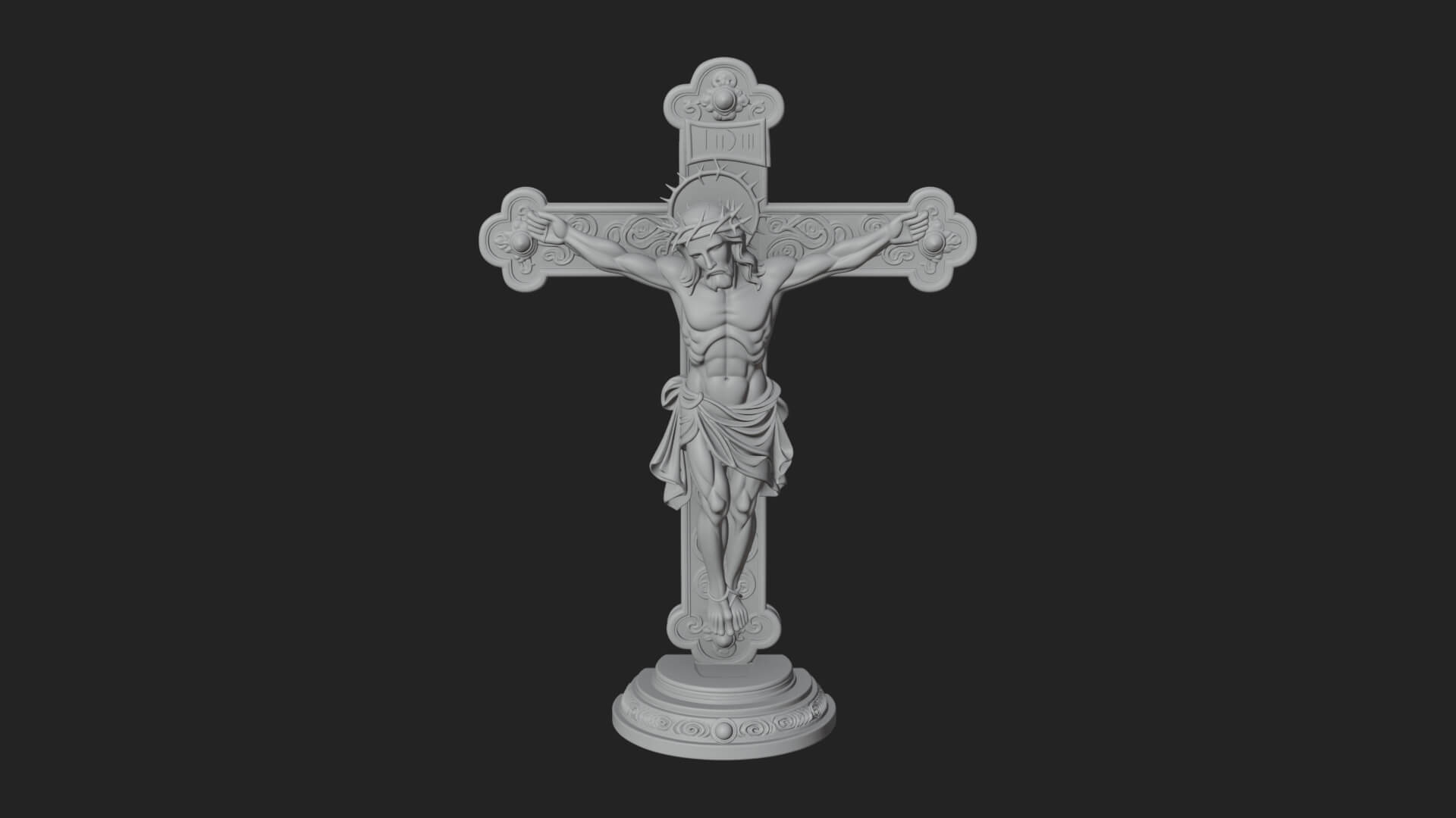 Gemmed Crucifix Cross Model Design 33 3D Print Model 3D Model