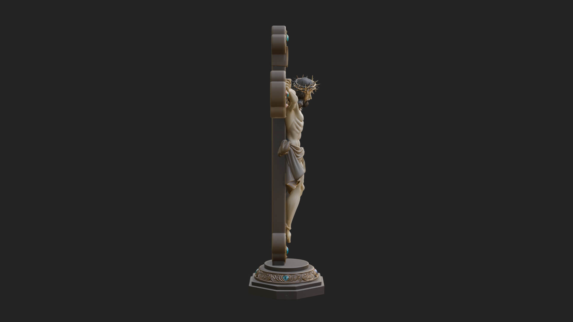 Gemmed Crucifix Cross Model Design 34 3D Print Model 3D Model