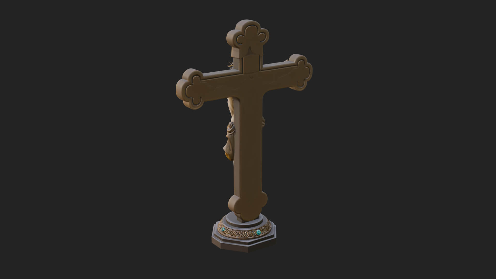 Gemmed Crucifix Cross Model Design 34 3D Print Model 3D Model